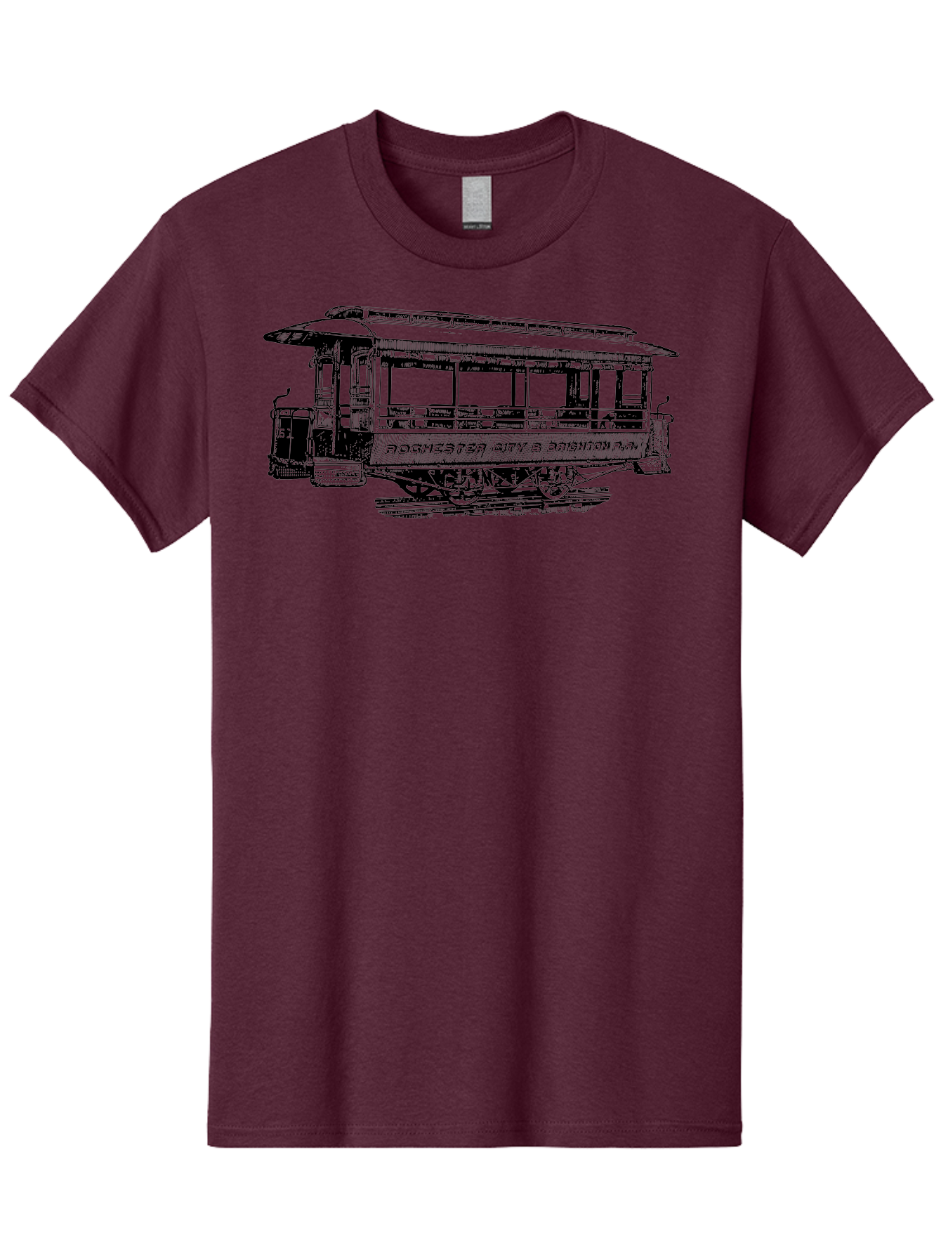 Rochester-City-Brighton-Railroad Men'S Graphic Tee, 100% Cotton, Comfortable Casual Summer Wear, Machine Washable, Vintage Trolley, Railway Transportation, Rochester City & Brighton Railroad, Historic Streetcar, Classic Transportation, Aad803 27