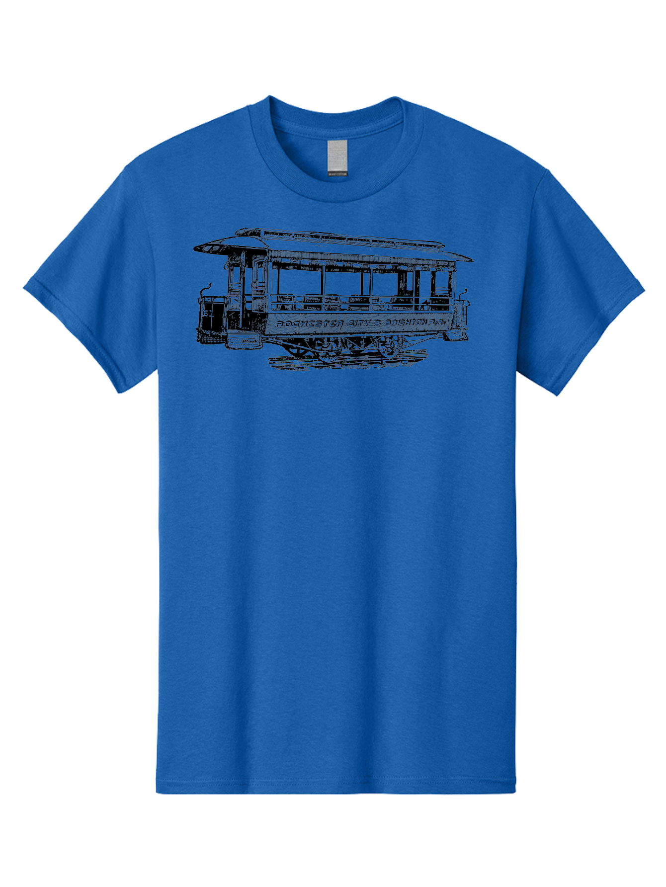 Rochester-City-Brighton-Railroad Men'S Graphic Tee, 100% Cotton, Comfortable Casual Summer Wear, Machine Washable, Vintage Trolley, Railway Transportation, Rochester City & Brighton Railroad, Historic Streetcar, Classic Transportation, Aad803 21