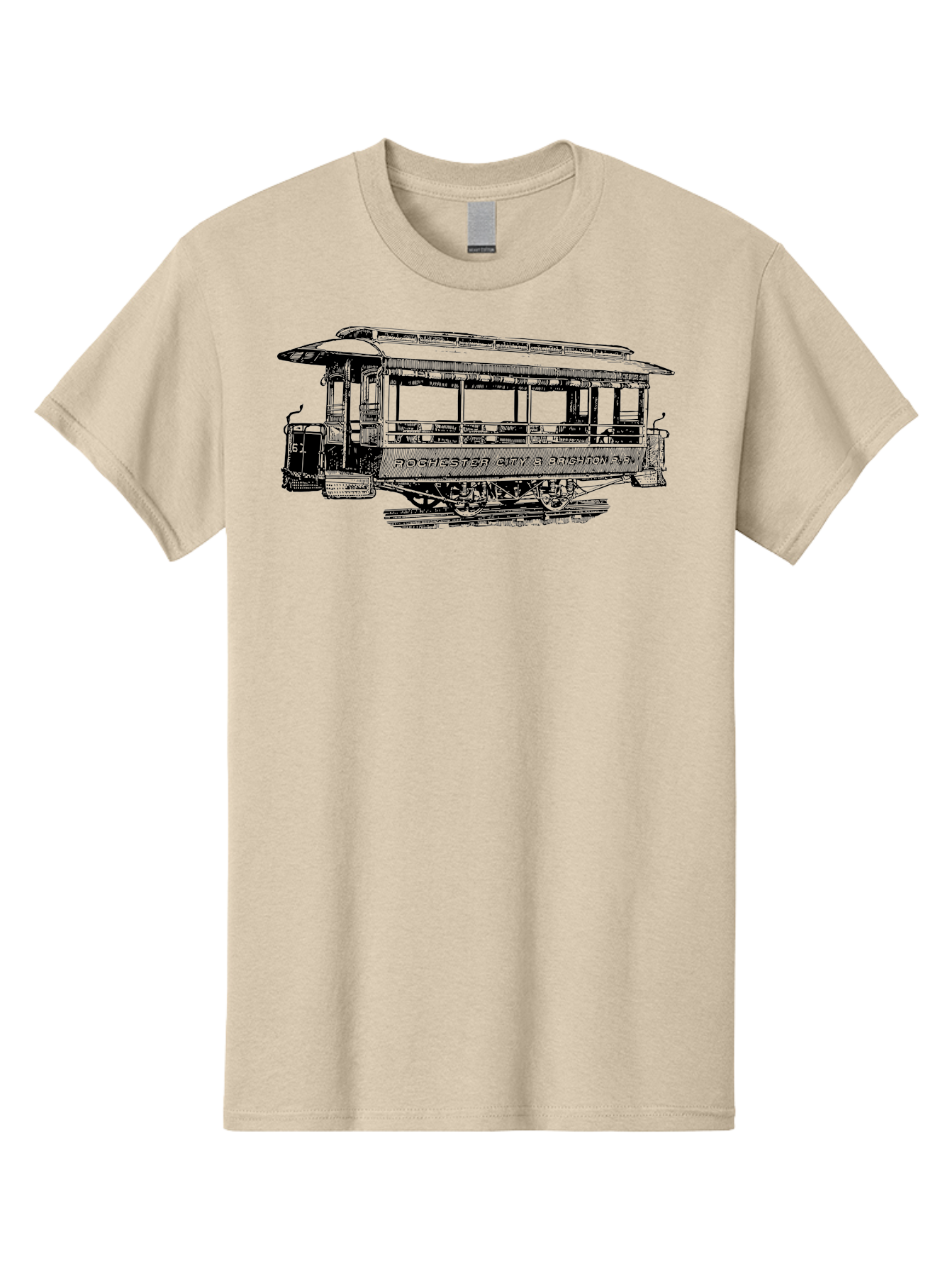 Rochester-City-Brighton-Railroad Men'S Graphic Tee, 100% Cotton, Comfortable Casual Summer Wear, Machine Washable, Vintage Trolley, Railway Transportation, Rochester City & Brighton Railroad, Historic Streetcar, Classic Transportation, Aad803 19