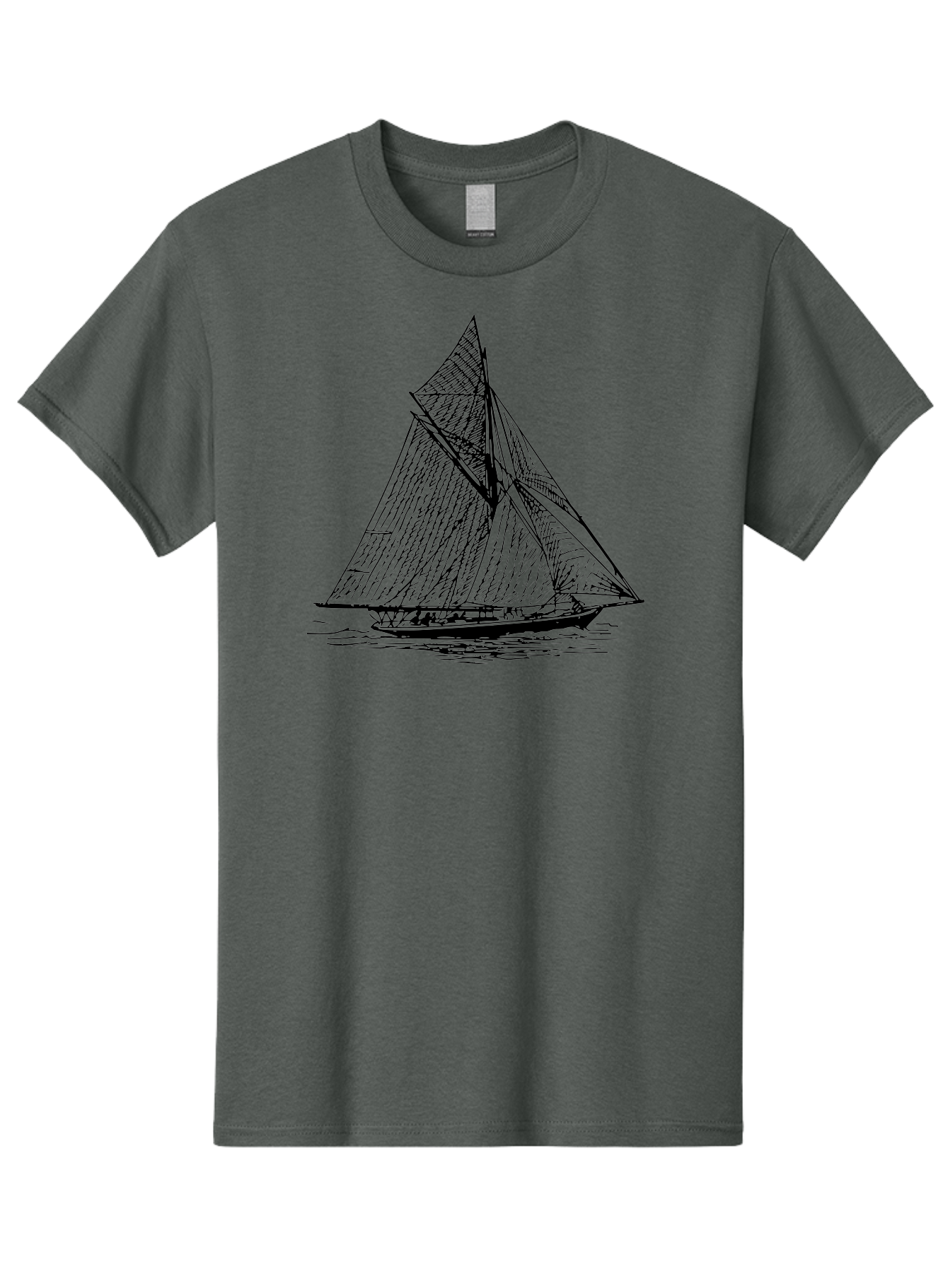 Sailboat-1 Men'S Graphic Tee, 100% Cotton, Comfortable Casual Summer Wear, Machine Washable, Sailboat On The Water, Sailing Vessels, Nautical Art, Ocean Scenery, Sailboat Design, Sketch Art, Sailing Boats, Maritime Graphics, Boat Illustrations Aad804 11