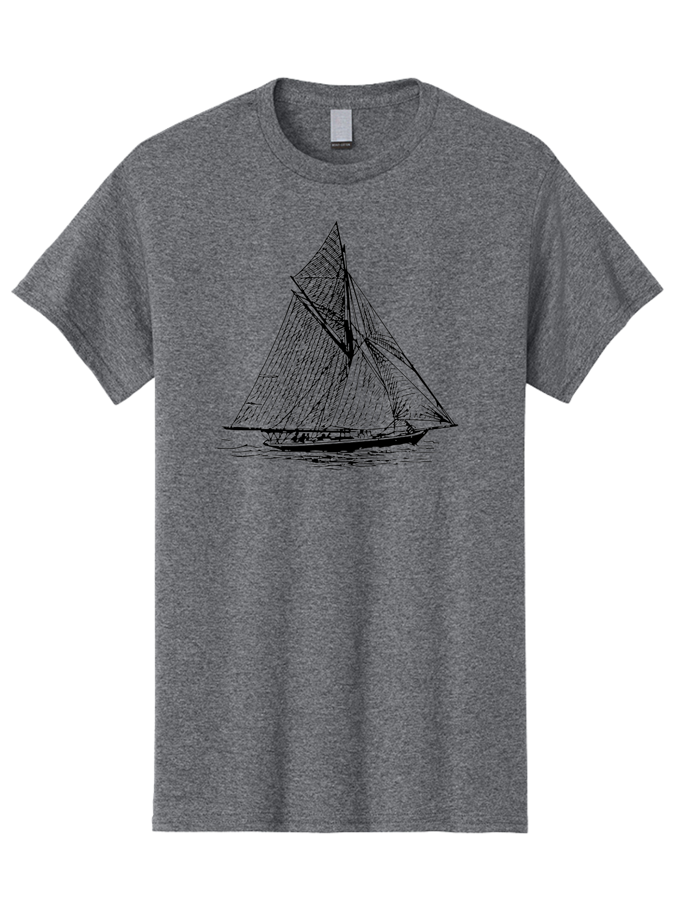 Sailboat-1 Men'S Graphic Tee, 100% Cotton, Comfortable Casual Summer Wear, Machine Washable, Sailboat On The Water, Sailing Vessels, Nautical Art, Ocean Scenery, Sailboat Design, Sketch Art, Sailing Boats, Maritime Graphics, Boat Illustrations Aad804 23