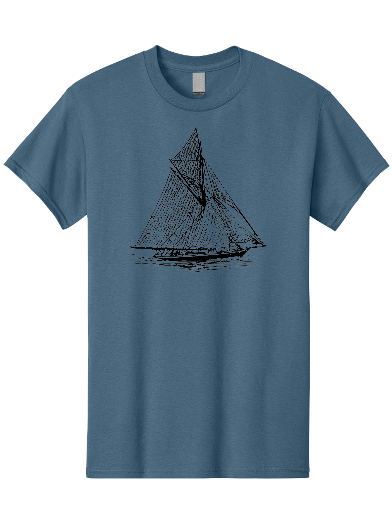 Sailboat-1 Men'S Graphic Tee, 100% Cotton, Comfortable Casual Summer Wear, Machine Washable, Sailboat On The Water, Sailing Vessels, Nautical Art, Ocean Scenery, Sailboat Design, Sketch Art, Sailing Boats, Maritime Graphics, Boat Illustrations Aad804 7