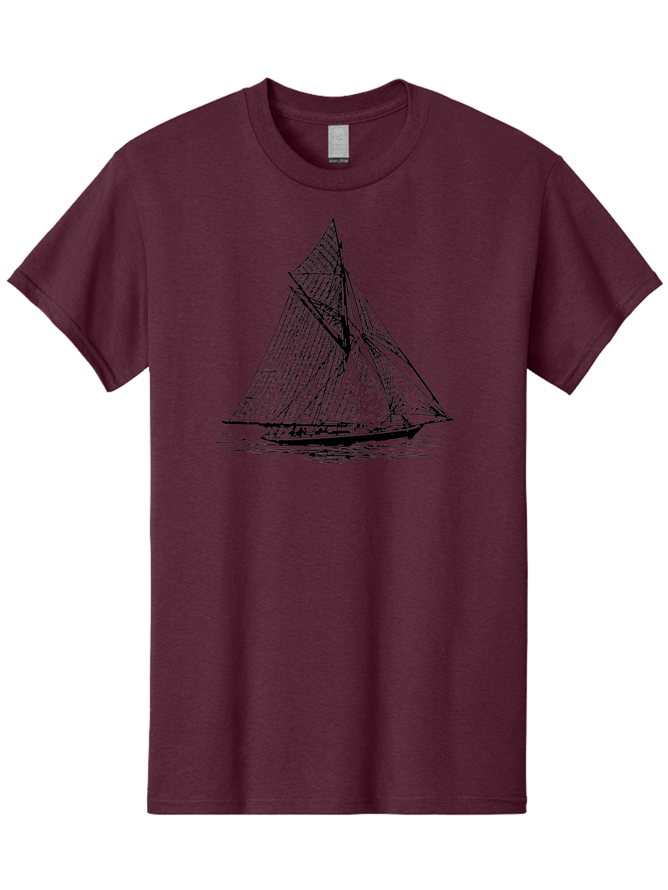 Sailboat-1 Men'S Graphic Tee, 100% Cotton, Comfortable Casual Summer Wear, Machine Washable, Sailboat On The Water, Sailing Vessels, Nautical Art, Ocean Scenery, Sailboat Design, Sketch Art, Sailing Boats, Maritime Graphics, Boat Illustrations Aad804 29