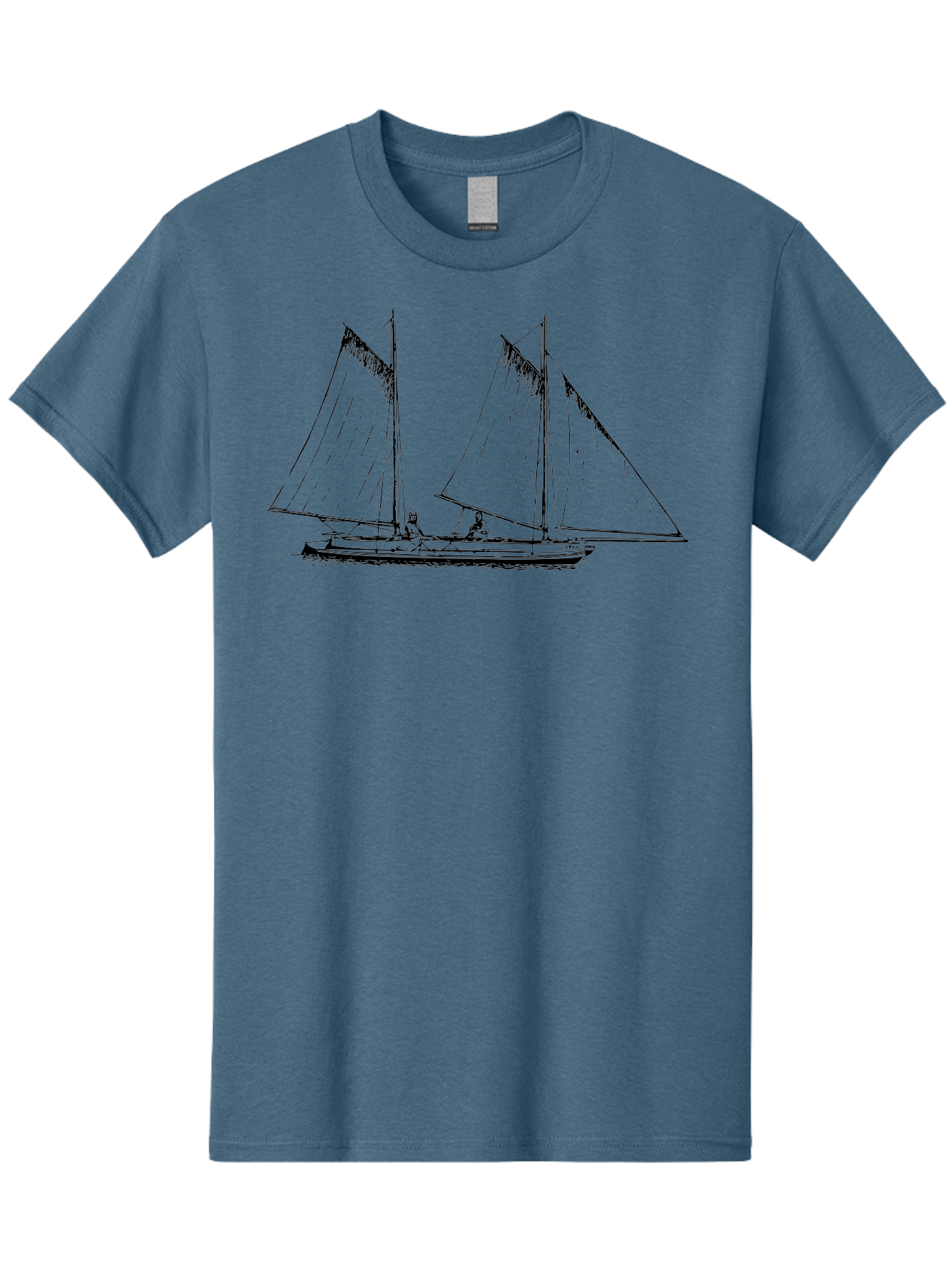 Sailboat-2 Men'S Graphic Tee, 100% Cotton, Comfortable Casual Summer Wear, Machine Washable, Sailboat, Sailing, Ocean, Watercraft, Nautical Theme, Sailing Vessels, Serene Atmosphere, Maritime, Adventure, Sketch Art, Black Lines, Simple Design, Aad805 13