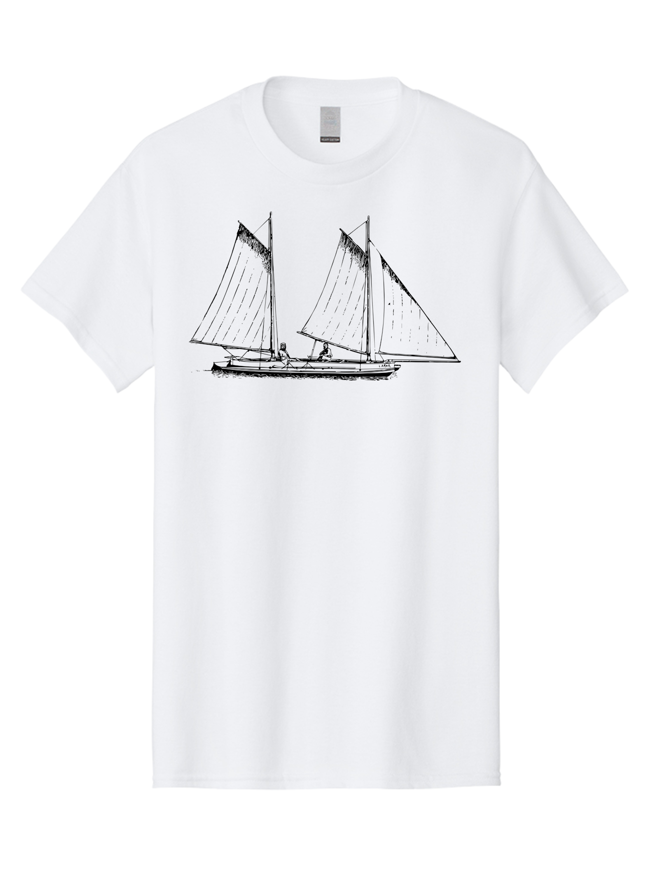 Sailboat-2 Men'S Graphic Tee, 100% Cotton, Comfortable Casual Summer Wear, Machine Washable, Sailboat, Sailing, Ocean, Watercraft, Nautical Theme, Sailing Vessels, Serene Atmosphere, Maritime, Adventure, Sketch Art, Black Lines, Simple Design, Aad805 11