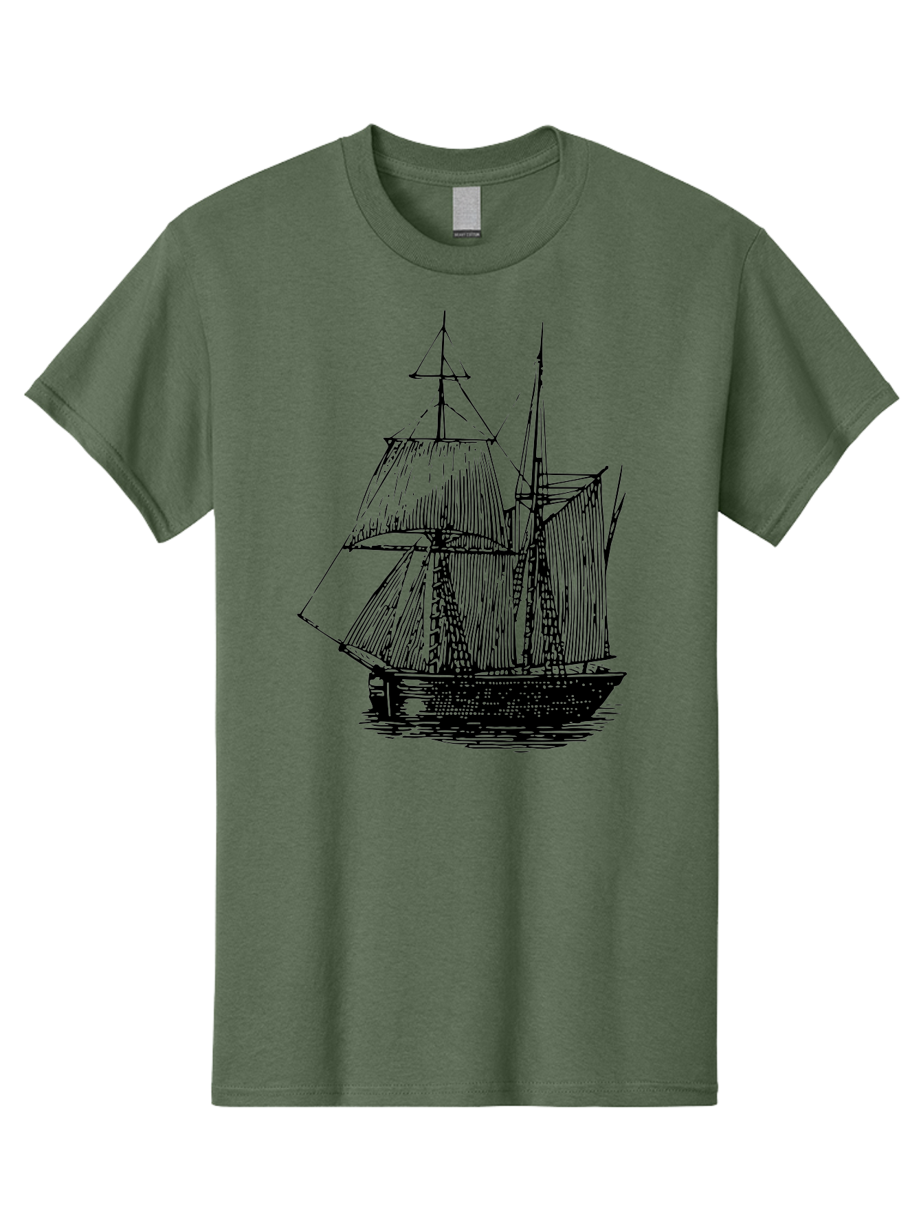 Sailboat Men'S Graphic Tee, 100% Cotton, Comfortable Casual Summer Wear, Machine Washable, Sailboat On Water, Sailing Vessel, Black And White Illustration, Nautical Theme, Ocean Scenery, Vintage Style, Maritime Art Aad806 7