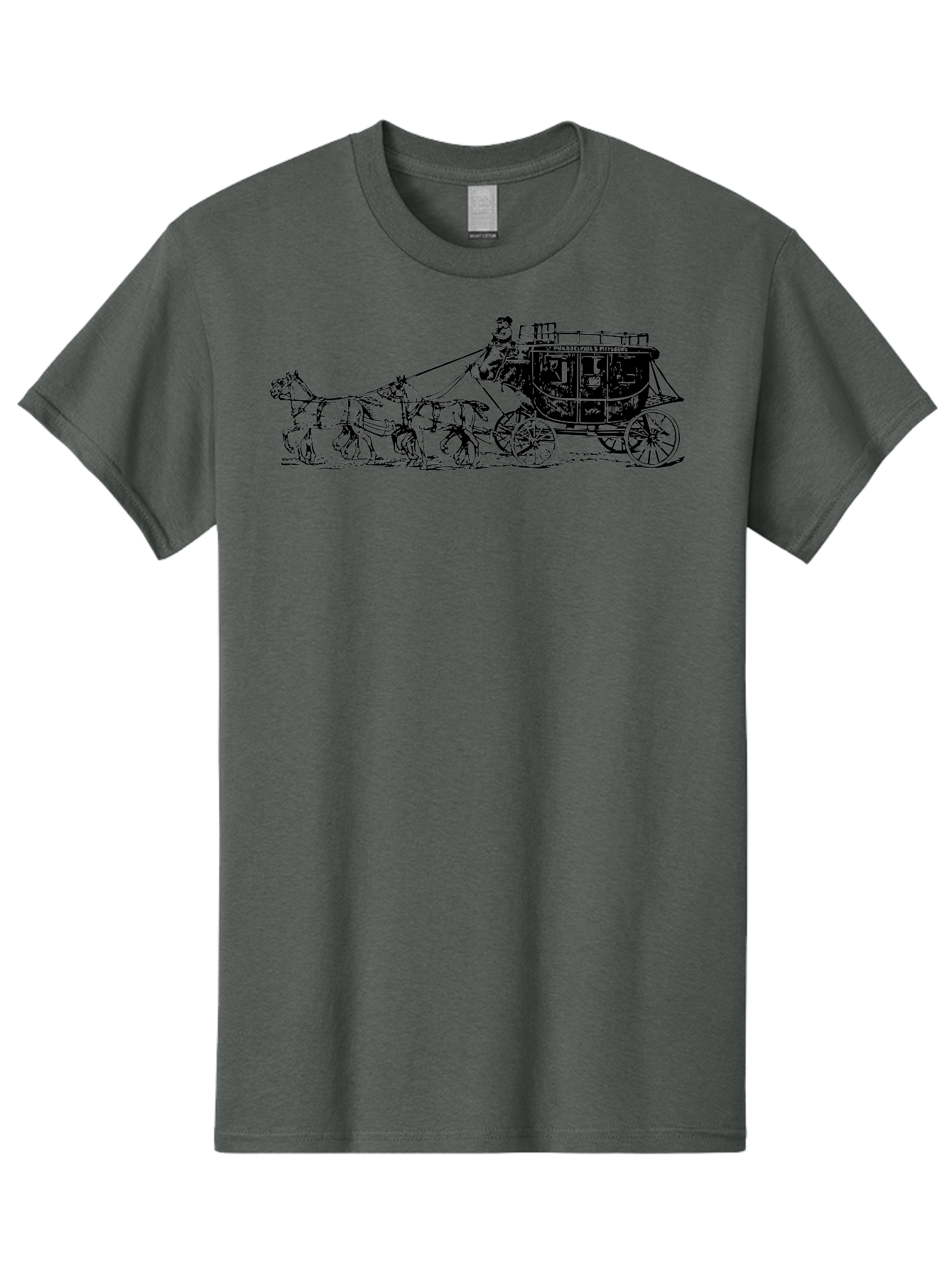 Stagecoach Men'S Graphic Tee, 100% Cotton, Comfortable Casual Summer Wear, Machine Washable, Horse-Drawn Stagecoach, Vintage Transportation, Historical Vehicle, Retro Travel, Classic Carriage, Old-Fashioned, Horse-Drawn Carriage, Aad807 29