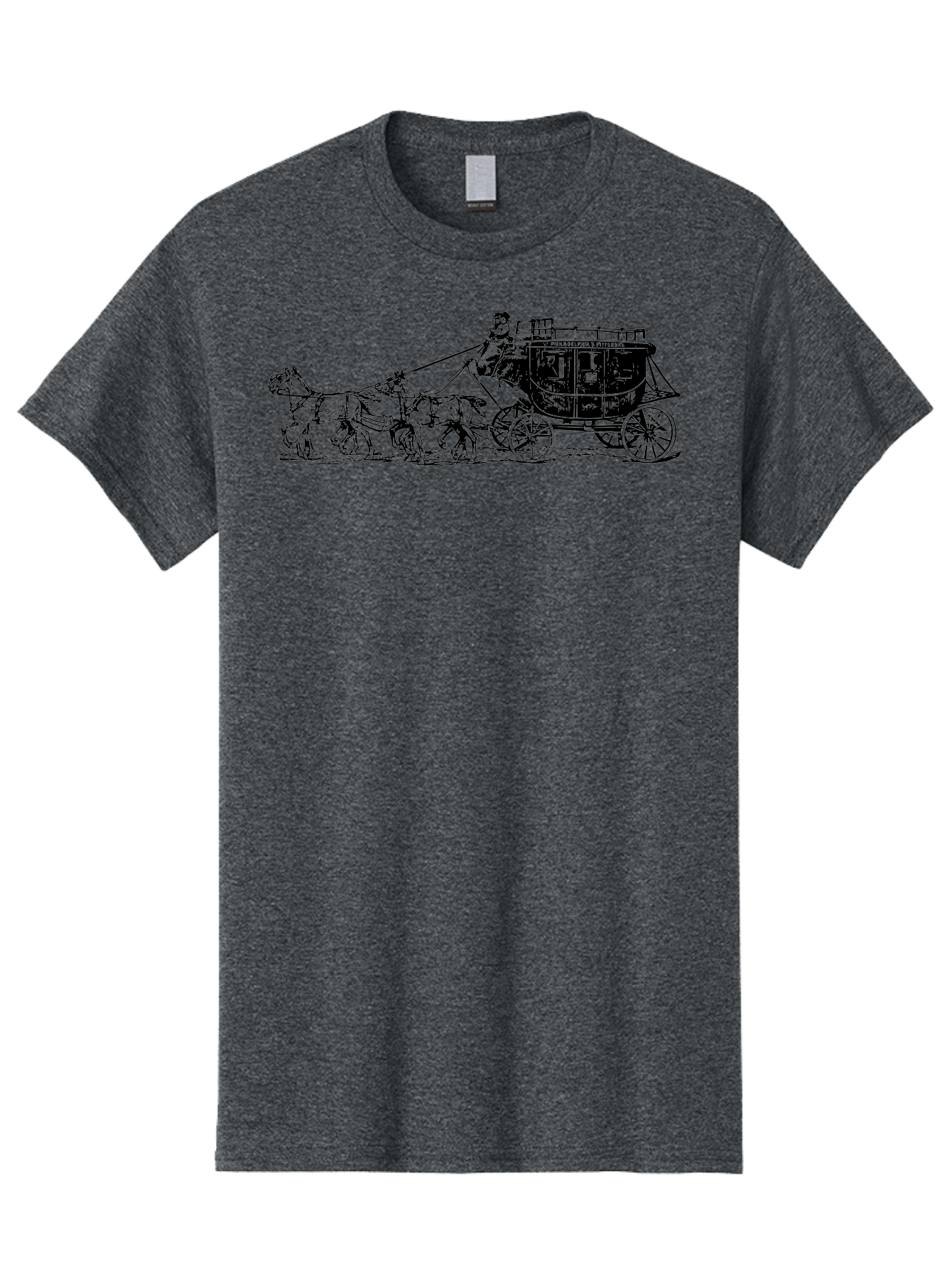 Stagecoach Men'S Graphic Tee, 100% Cotton, Comfortable Casual Summer Wear, Machine Washable, Horse-Drawn Stagecoach, Vintage Transportation, Historical Vehicle, Retro Travel, Classic Carriage, Old-Fashioned, Horse-Drawn Carriage, Aad807 21