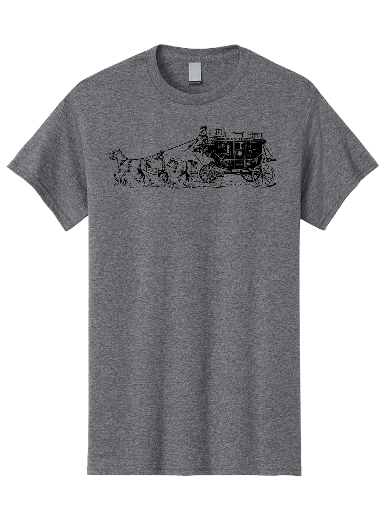 Stagecoach Men'S Graphic Tee, 100% Cotton, Comfortable Casual Summer Wear, Machine Washable, Horse-Drawn Stagecoach, Vintage Transportation, Historical Vehicle, Retro Travel, Classic Carriage, Old-Fashioned, Horse-Drawn Carriage, Aad807 27