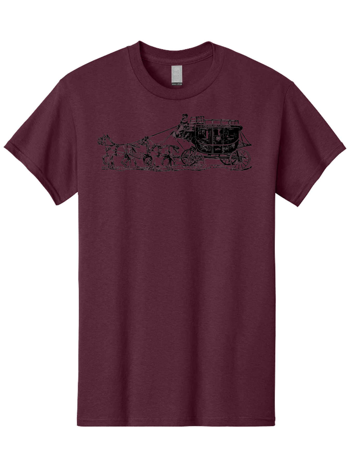 Stagecoach Men'S Graphic Tee, 100% Cotton, Comfortable Casual Summer Wear, Machine Washable, Horse-Drawn Stagecoach, Vintage Transportation, Historical Vehicle, Retro Travel, Classic Carriage, Old-Fashioned, Horse-Drawn Carriage, Aad807 11