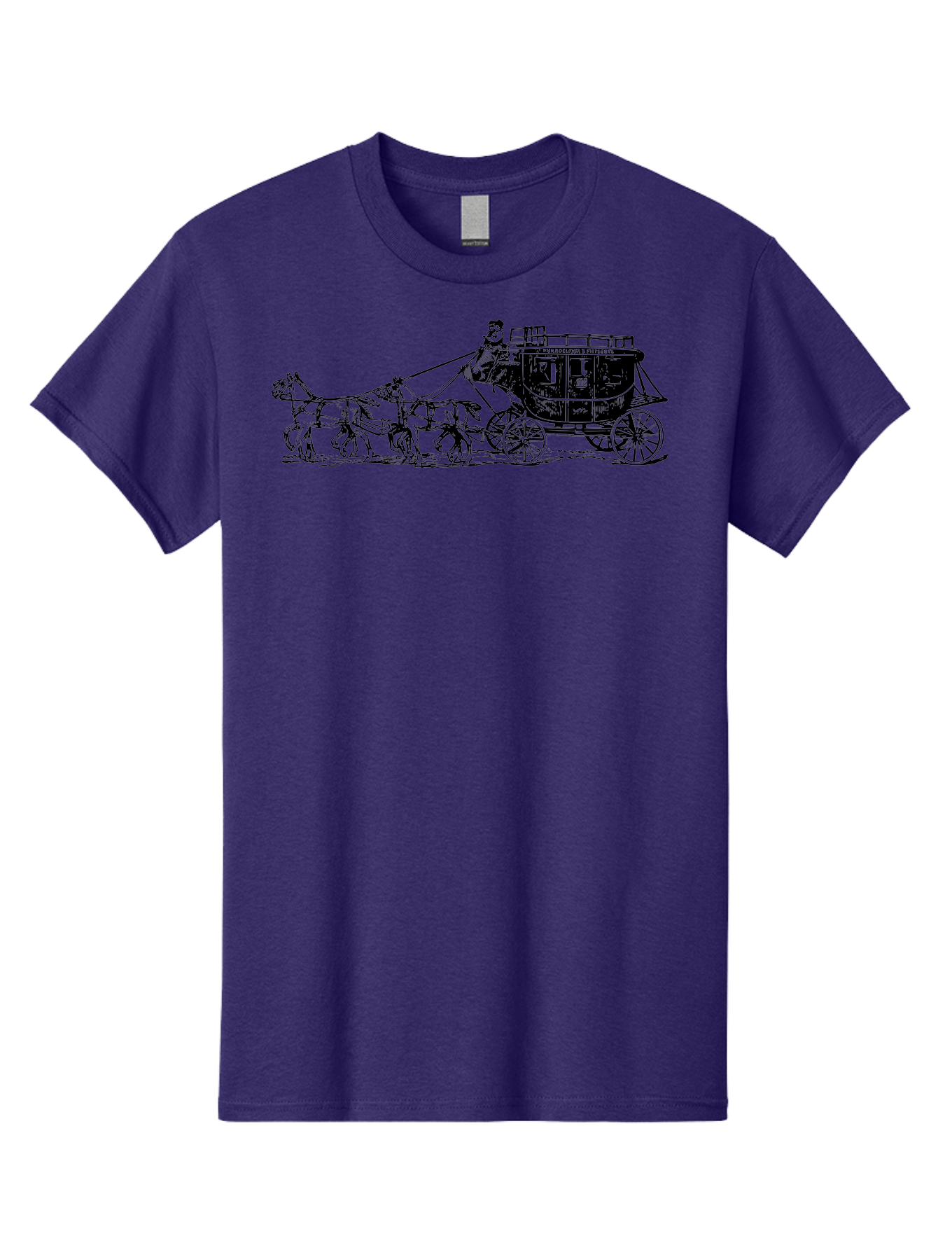 Stagecoach Men'S Graphic Tee, 100% Cotton, Comfortable Casual Summer Wear, Machine Washable, Horse-Drawn Stagecoach, Vintage Transportation, Historical Vehicle, Retro Travel, Classic Carriage, Old-Fashioned, Horse-Drawn Carriage, Aad807 3