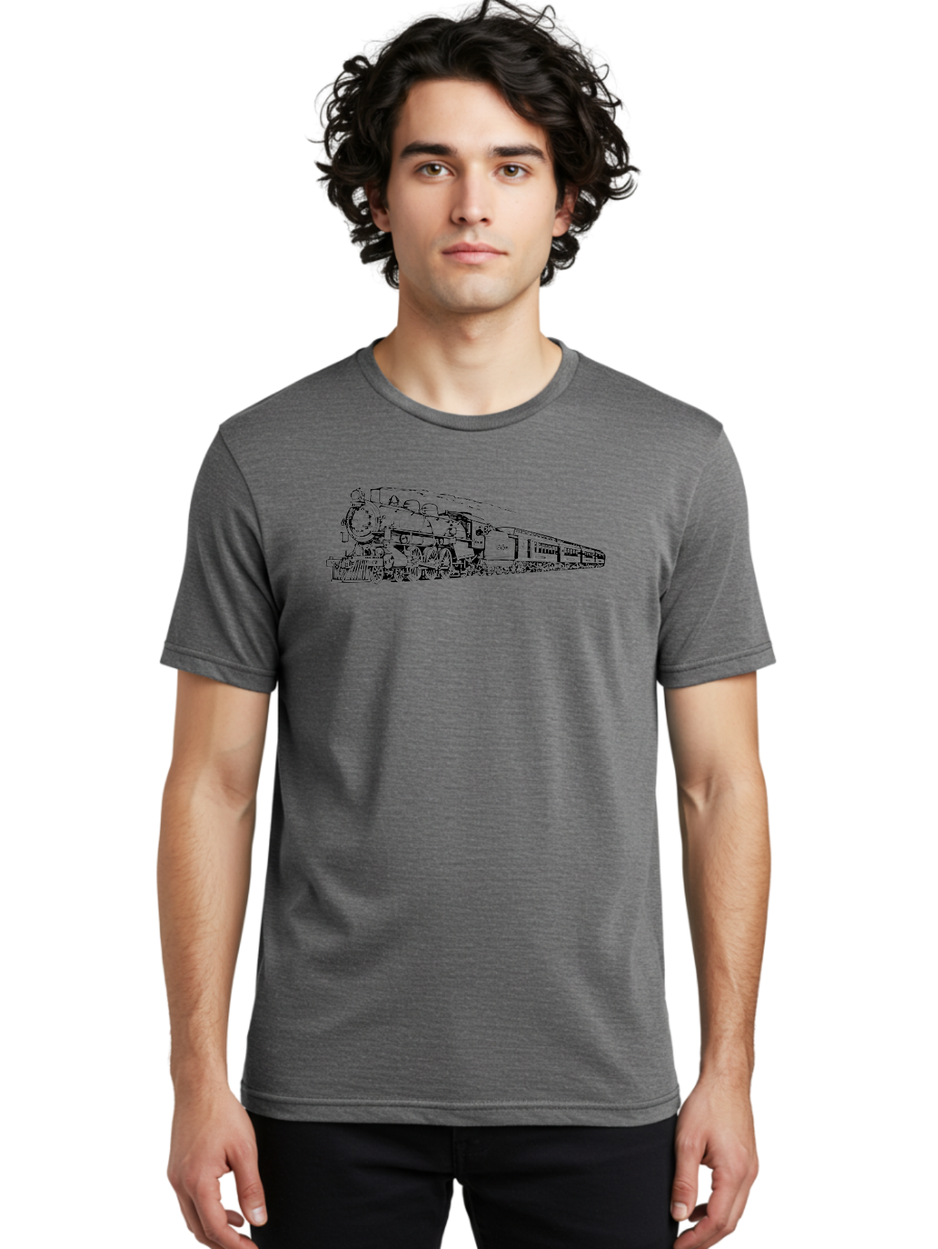 Steam-Locomotive-2524 Men'S Graphic Tee, 100% Cotton, Comfortable Casual Summer Wear, Machine Washable, Vintage Steam Train, Locomotive Engine, Railway Transportation, Nostalgic Travel, Classic Railroad, Historic Train, D51, 626, Aad809 24