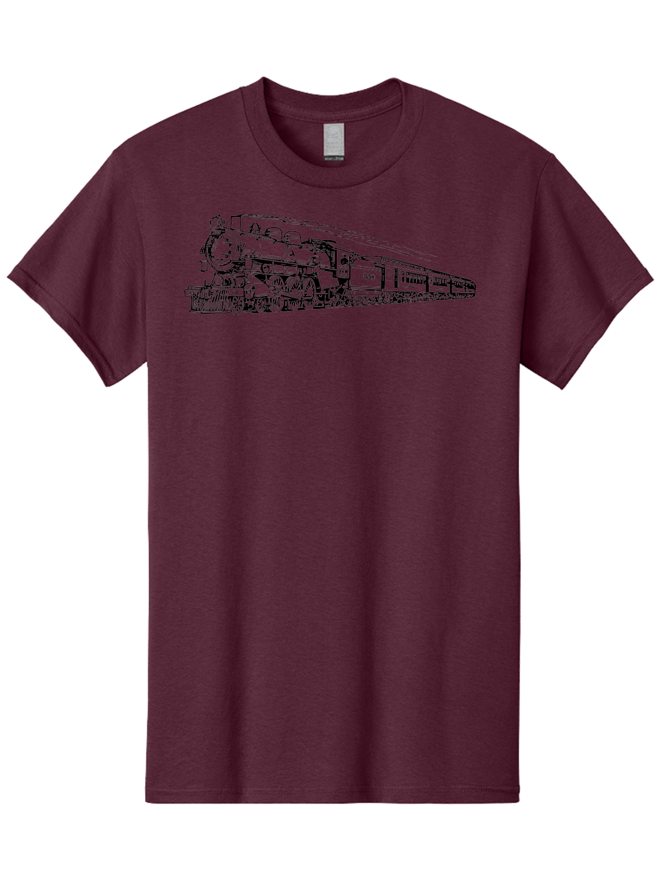 Steam-Locomotive-2524 Men'S Graphic Tee, 100% Cotton, Comfortable Casual Summer Wear, Machine Washable, Vintage Steam Train, Locomotive Engine, Railway Transportation, Nostalgic Travel, Classic Railroad, Historic Train, D51, 626, Aad809 3