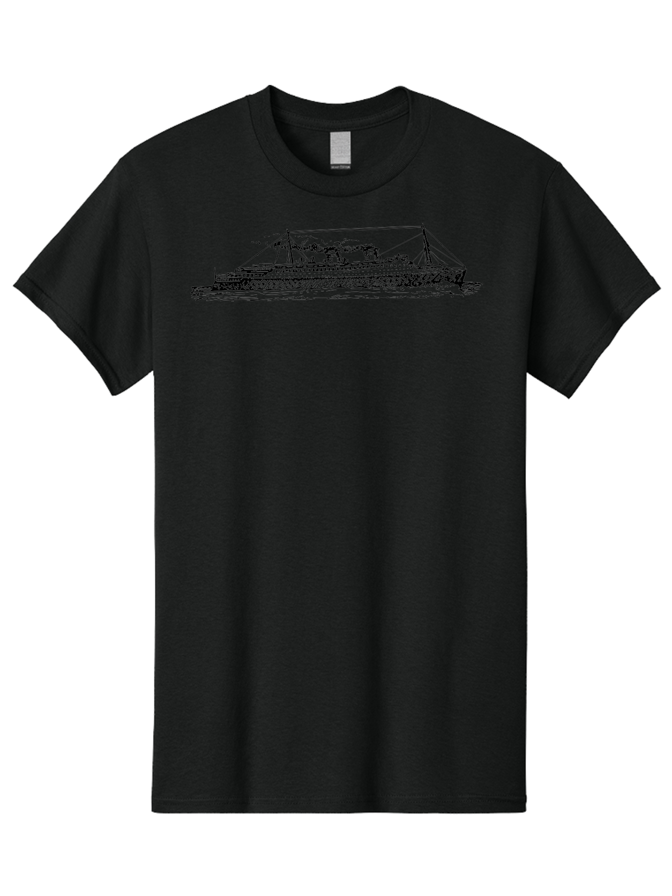 Steam-Ship Men'S Graphic Tee, 100% Cotton, Comfortable Casual Summer Wear, Machine Washable, Classic Ship, Vintage Vessel, Sailing Boat, Historical Maritime, Naval Architecture, Traditional Design, Old-World Charm, Retro Nautical, Aad810 23