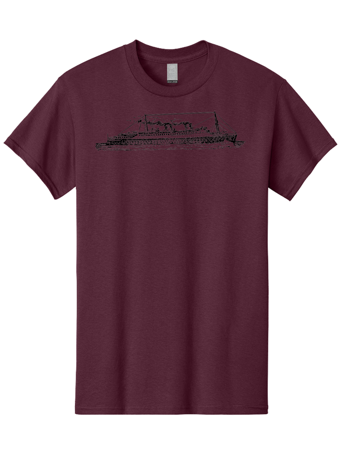 Steam-Ship Men'S Graphic Tee, 100% Cotton, Comfortable Casual Summer Wear, Machine Washable, Classic Ship, Vintage Vessel, Sailing Boat, Historical Maritime, Naval Architecture, Traditional Design, Old-World Charm, Retro Nautical, Aad810 19