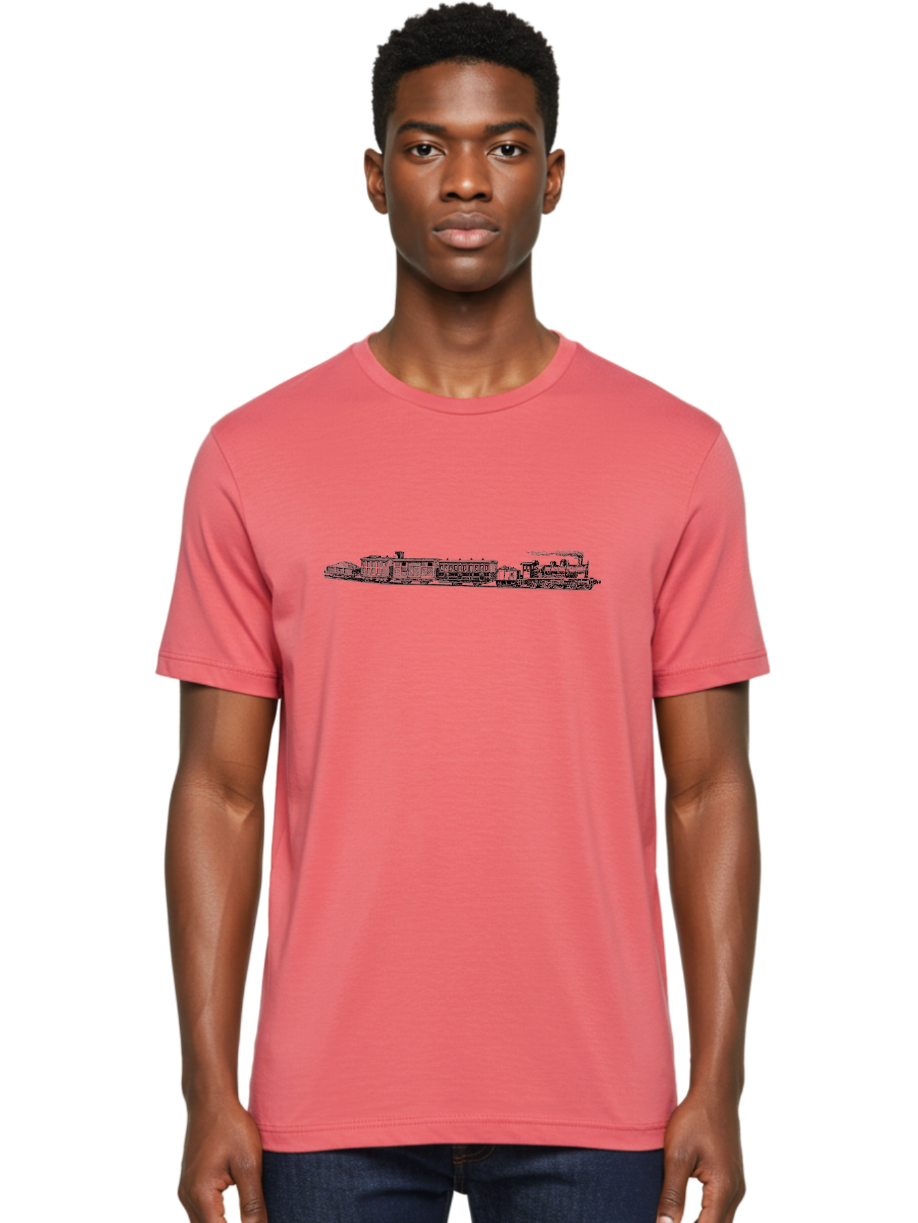Train Men'S Graphic Tee, 100% Cotton, Comfortable Casual Summer Wear, Machine Washable, Railroad, Train, Steam Locomotive, Vintage Transportation, Classic Design, Nostalgic Travel, Iron Horse, Rail Travel Aad814 10