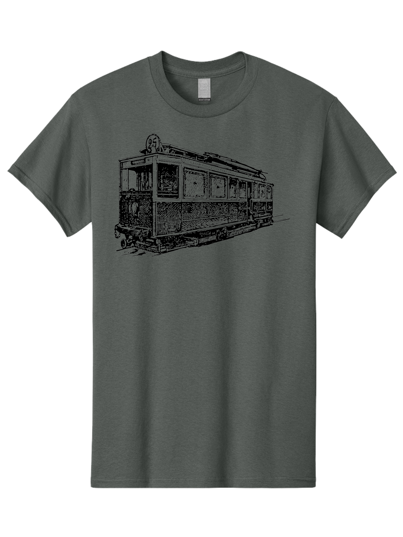 Tram-Car Men'S Graphic Tee, 100% Cotton, Comfortable Casual Summer Wear, Machine Washable, Vintage Trolley, Urban Transportation, Public Transit, Classic Vehicle, Electric Tram, Retro Style, Nostalgic Design, Tramway Aad815 29