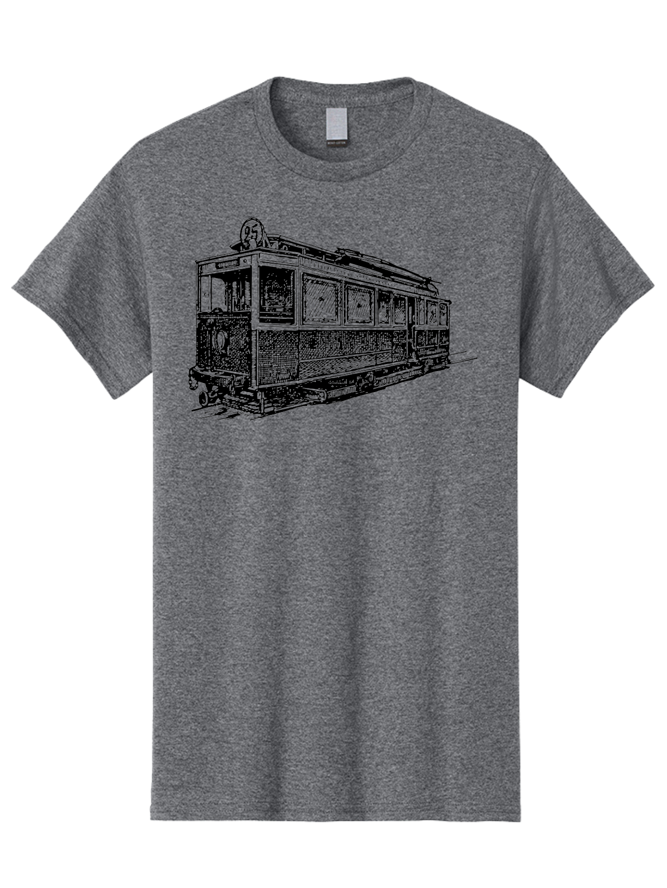 Tram-Car Men'S Graphic Tee, 100% Cotton, Comfortable Casual Summer Wear, Machine Washable, Vintage Trolley, Urban Transportation, Public Transit, Classic Vehicle, Electric Tram, Retro Style, Nostalgic Design, Tramway Aad815 7