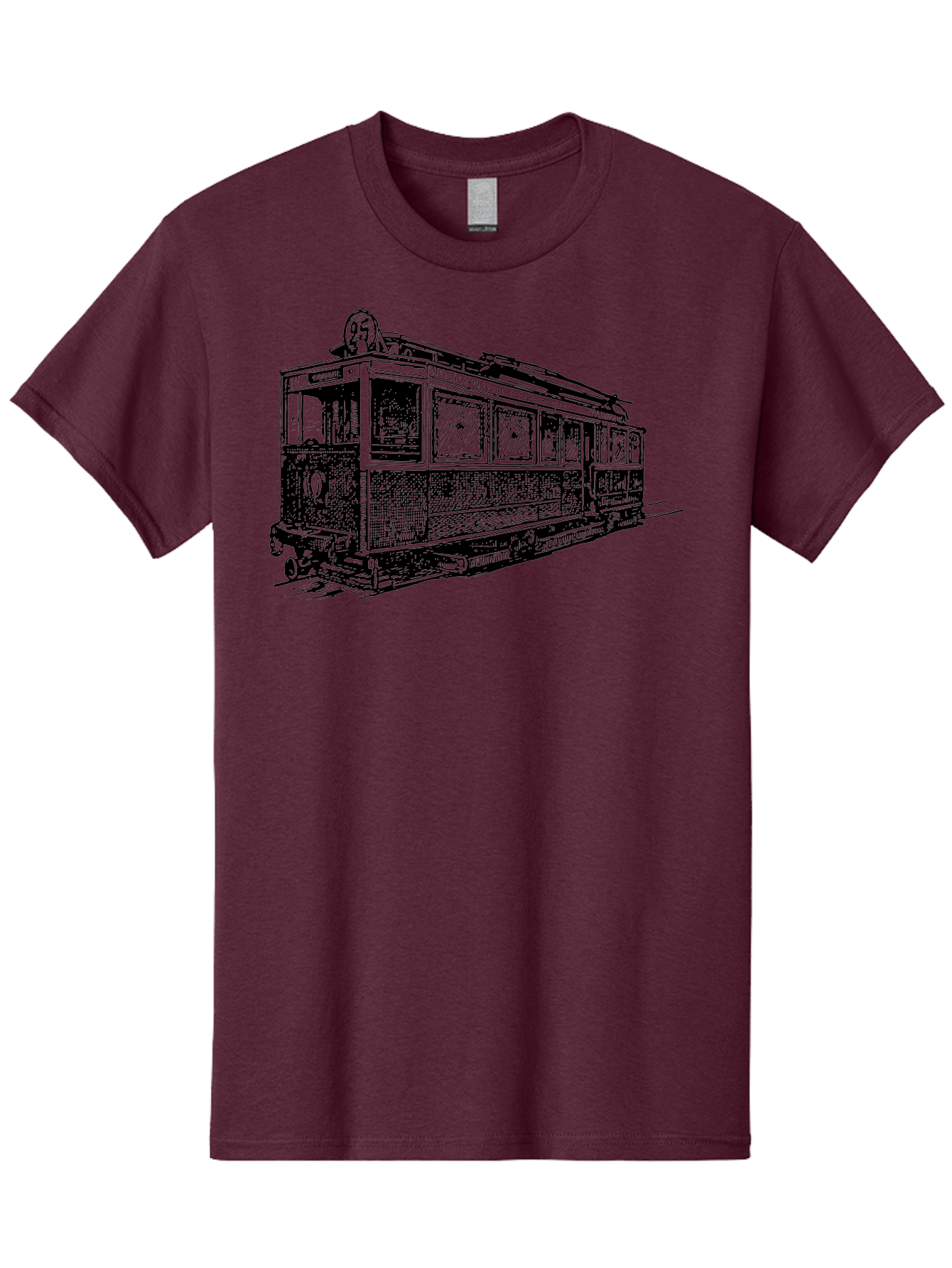 Tram-Car Men'S Graphic Tee, 100% Cotton, Comfortable Casual Summer Wear, Machine Washable, Vintage Trolley, Urban Transportation, Public Transit, Classic Vehicle, Electric Tram, Retro Style, Nostalgic Design, Tramway Aad815 27