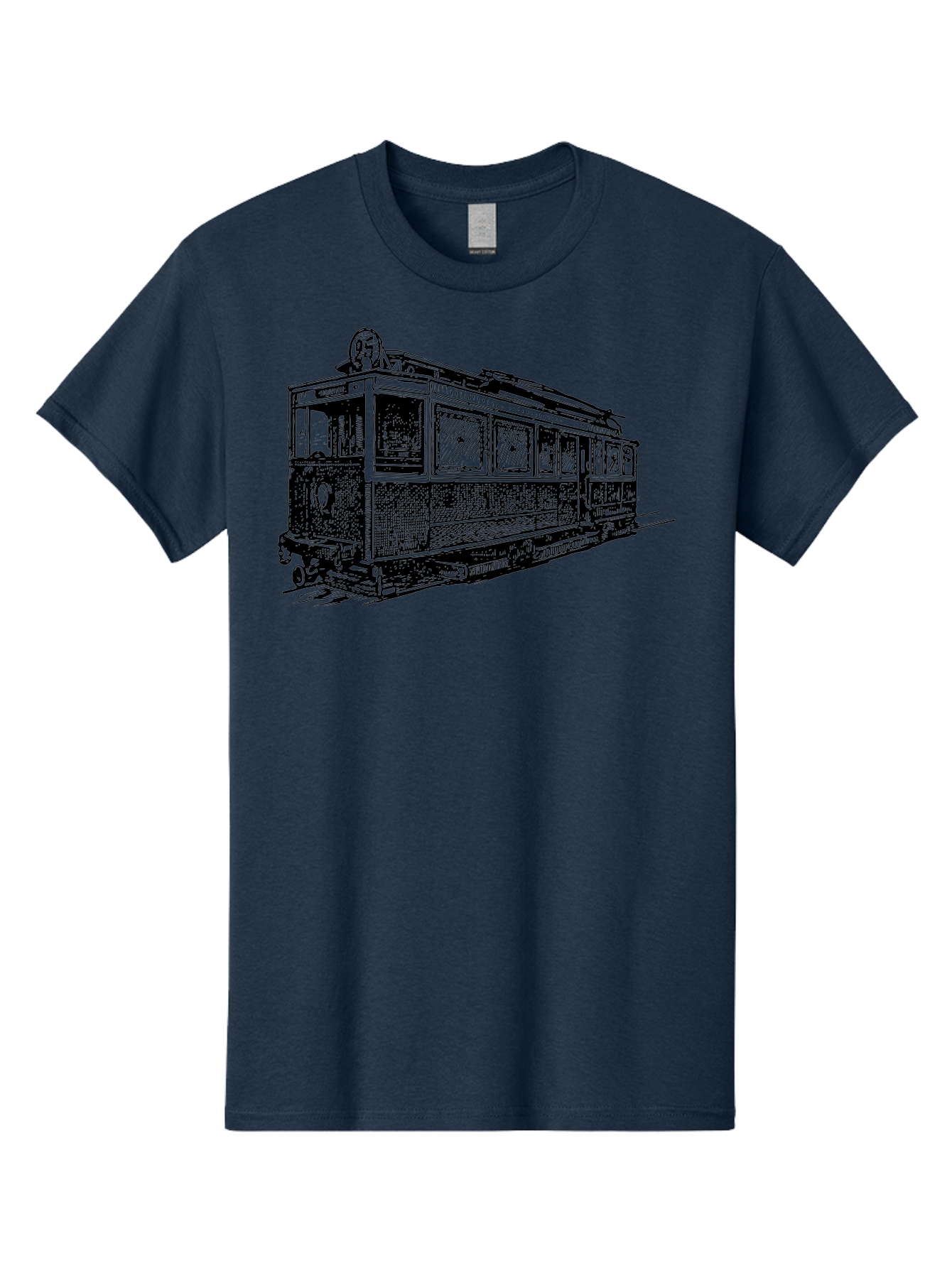 Tram-Car Men'S Graphic Tee, 100% Cotton, Comfortable Casual Summer Wear, Machine Washable, Vintage Trolley, Urban Transportation, Public Transit, Classic Vehicle, Electric Tram, Retro Style, Nostalgic Design, Tramway Aad815 5
