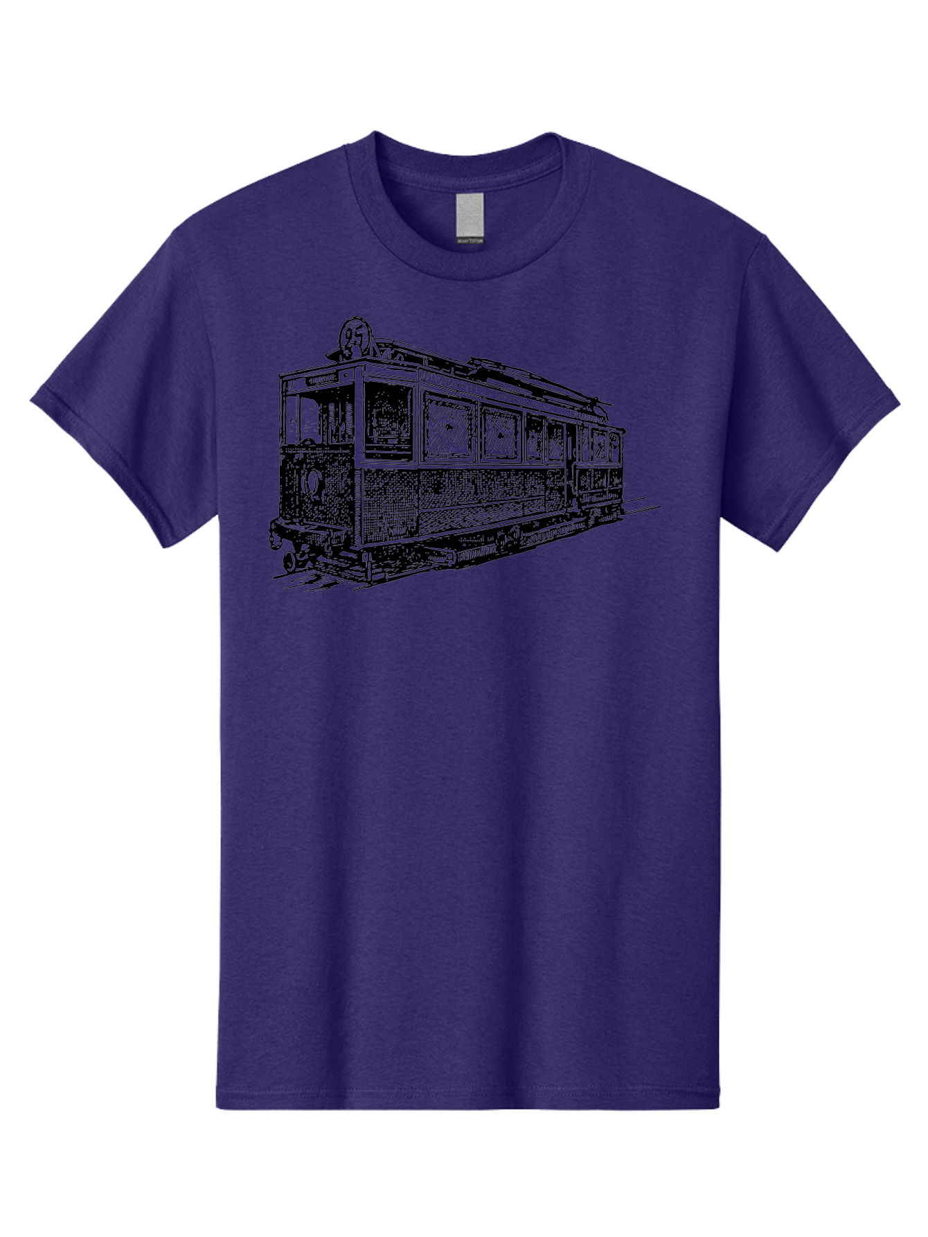 Tram-Car Men'S Graphic Tee, 100% Cotton, Comfortable Casual Summer Wear, Machine Washable, Vintage Trolley, Urban Transportation, Public Transit, Classic Vehicle, Electric Tram, Retro Style, Nostalgic Design, Tramway Aad815 23