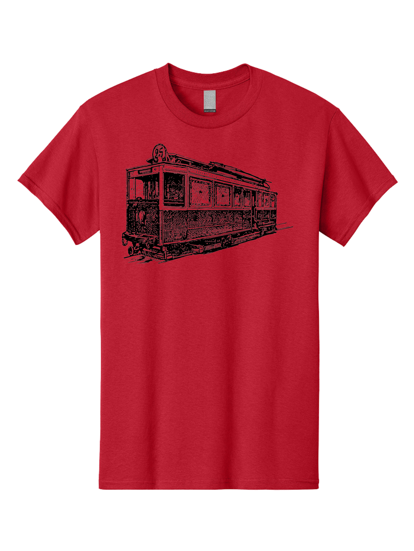Tram-Car Men'S Graphic Tee, 100% Cotton, Comfortable Casual Summer Wear, Machine Washable, Vintage Trolley, Urban Transportation, Public Transit, Classic Vehicle, Electric Tram, Retro Style, Nostalgic Design, Tramway Aad815 3