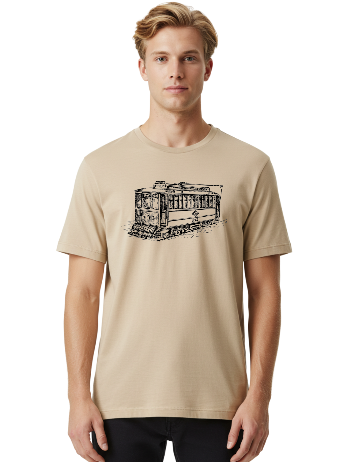Trolley-Car-212 Men'S Graphic Tee, 100% Cotton, Comfortable Casual Summer Wear, Machine Washable, Vintage Trolley, Public Transportation, Urban Mobility, Classic Design, Railway System, Nostalgic Feel, Transportation Mode, 212 Aad816 14