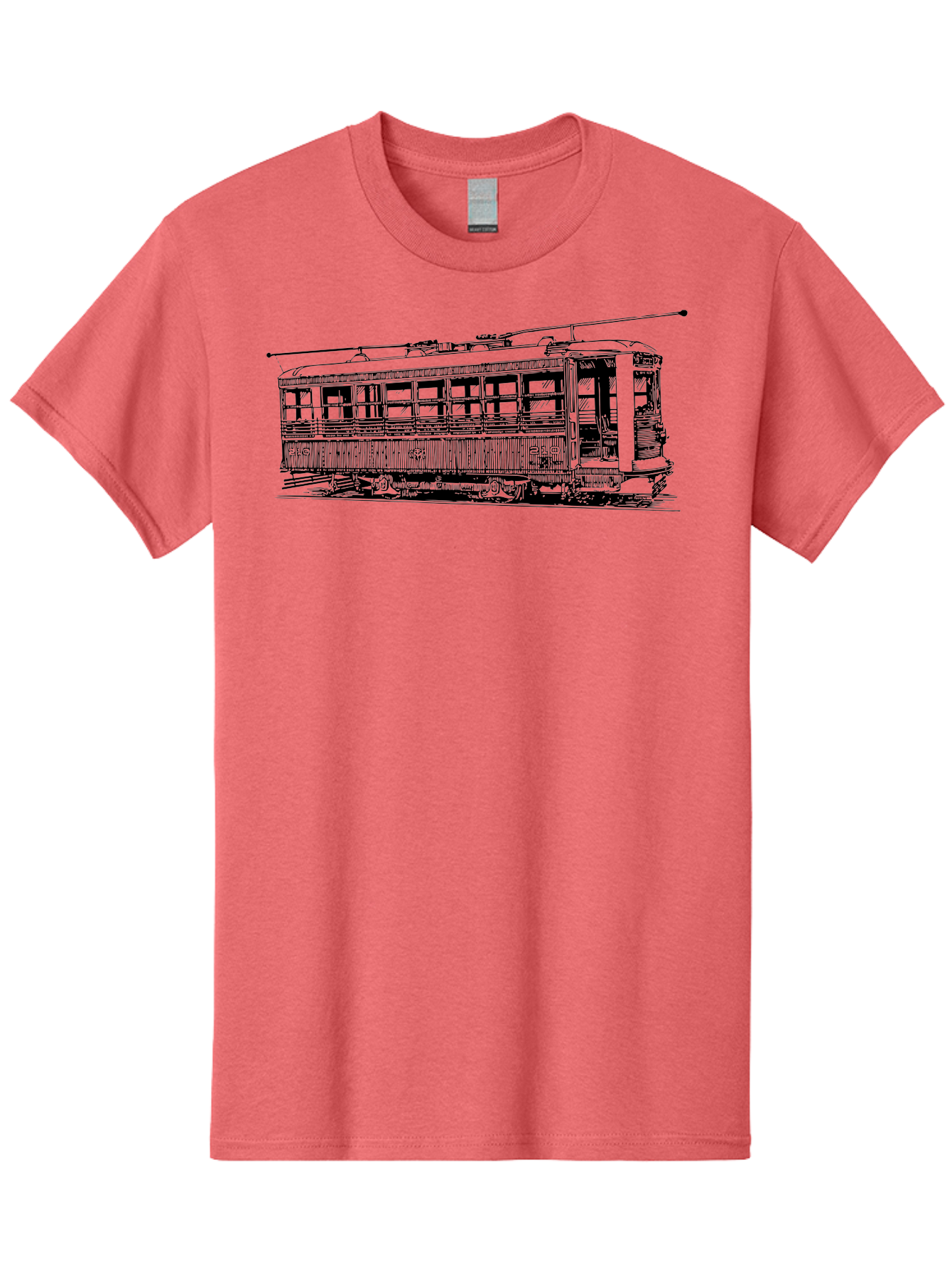 Trolley Men'S Graphic Tee, 100% Cotton, Comfortable Casual Summer Wear, Machine Washable, Vintage Trolley, Classic Transportation, Retro Streetcar, Urban Transit, Nostalgic Vehicle, Public Transportation, Historic Tram Aad817 25