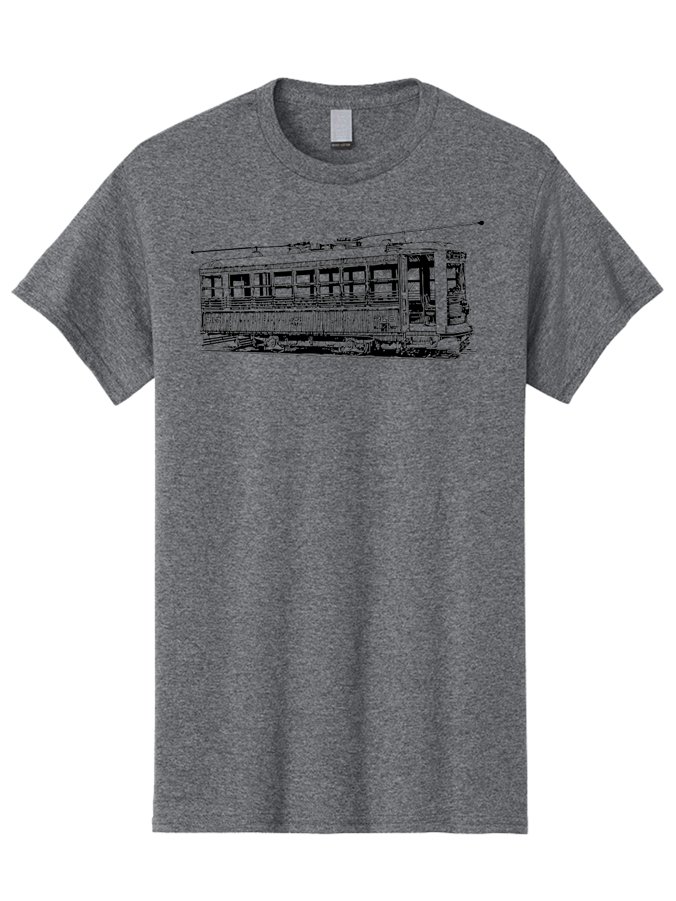 Trolley Men'S Graphic Tee, 100% Cotton, Comfortable Casual Summer Wear, Machine Washable, Vintage Trolley, Classic Transportation, Retro Streetcar, Urban Transit, Nostalgic Vehicle, Public Transportation, Historic Tram Aad817 17