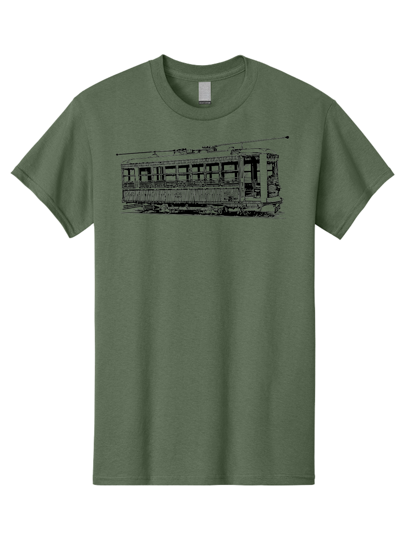 Trolley Men'S Graphic Tee, 100% Cotton, Comfortable Casual Summer Wear, Machine Washable, Vintage Trolley, Classic Transportation, Retro Streetcar, Urban Transit, Nostalgic Vehicle, Public Transportation, Historic Tram Aad817 13