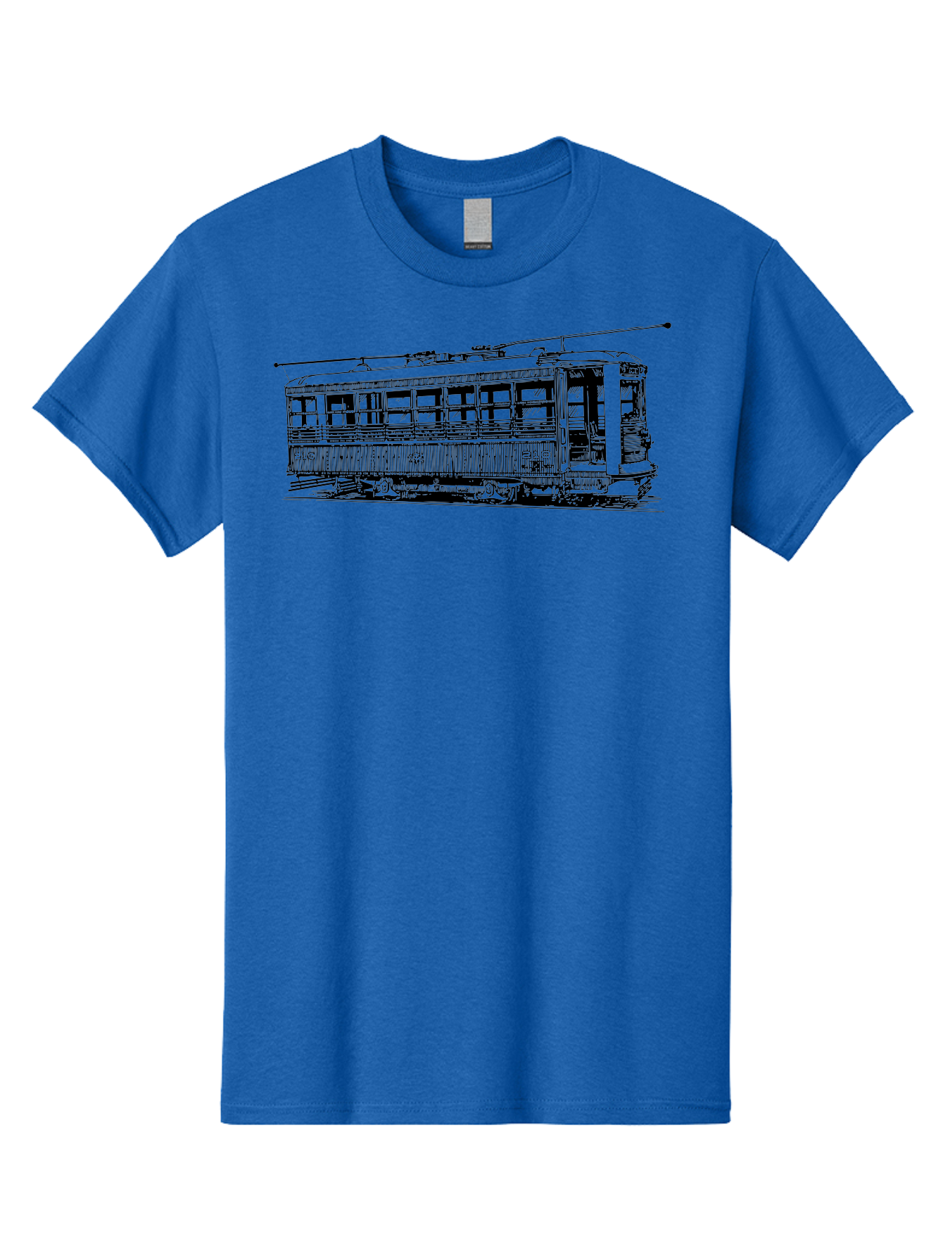 Trolley Men'S Graphic Tee, 100% Cotton, Comfortable Casual Summer Wear, Machine Washable, Vintage Trolley, Classic Transportation, Retro Streetcar, Urban Transit, Nostalgic Vehicle, Public Transportation, Historic Tram Aad817 5