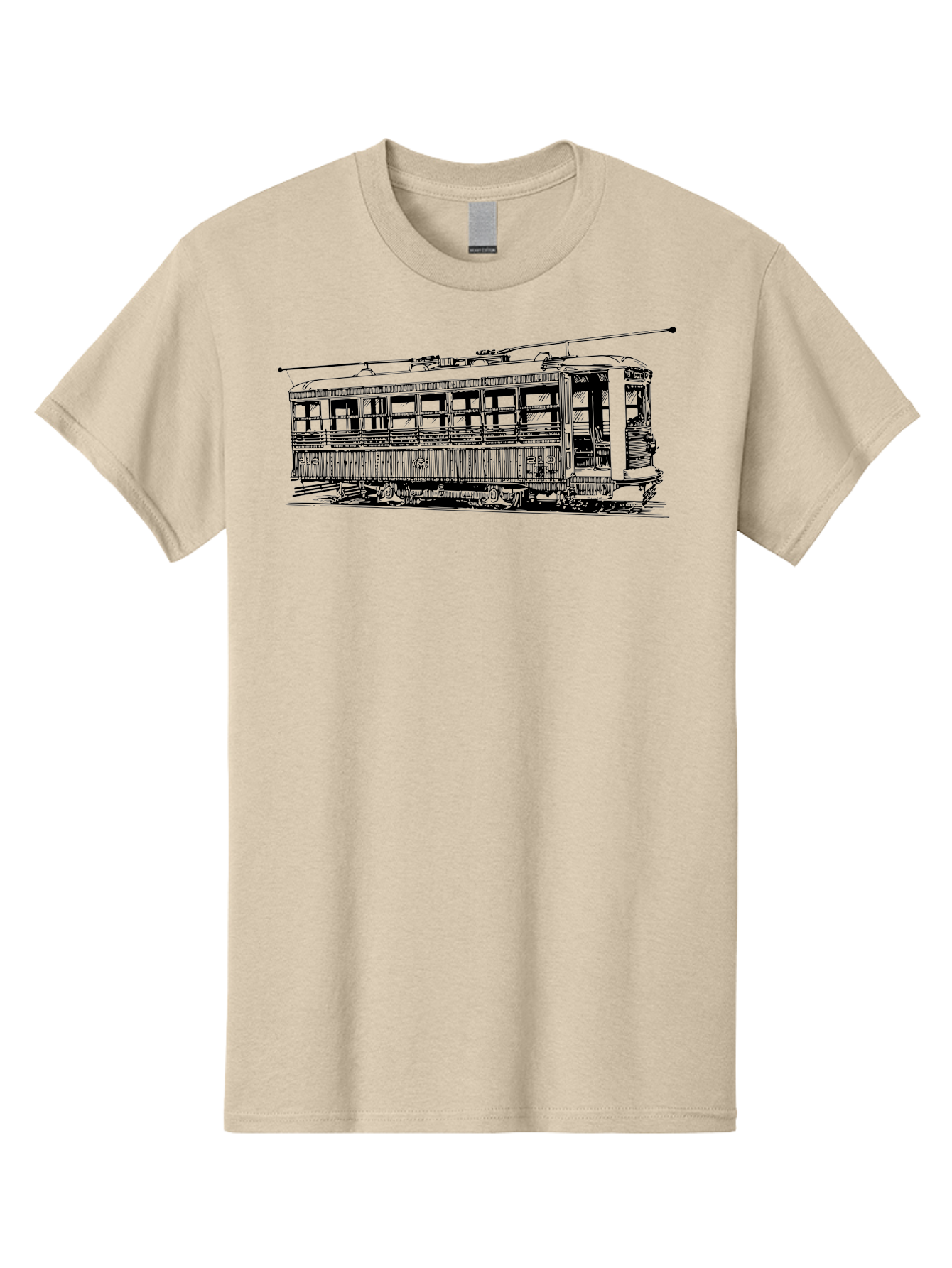 Trolley Men'S Graphic Tee, 100% Cotton, Comfortable Casual Summer Wear, Machine Washable, Vintage Trolley, Classic Transportation, Retro Streetcar, Urban Transit, Nostalgic Vehicle, Public Transportation, Historic Tram Aad817 3