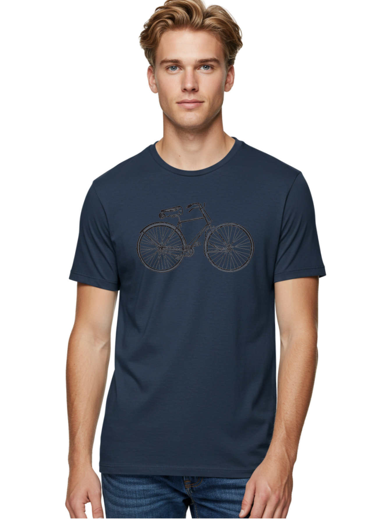 Vintage-Bicycle Men'S Graphic Tee, 100% Cotton, Comfortable Casual Summer Wear, Machine Washable, Vintage Bicycle, Penny Farthing Bike, Antique Cycle, Classic Design, Nostalgic Charm, Retro Transportation, Old-Fashioned Transportation, Aad820 4