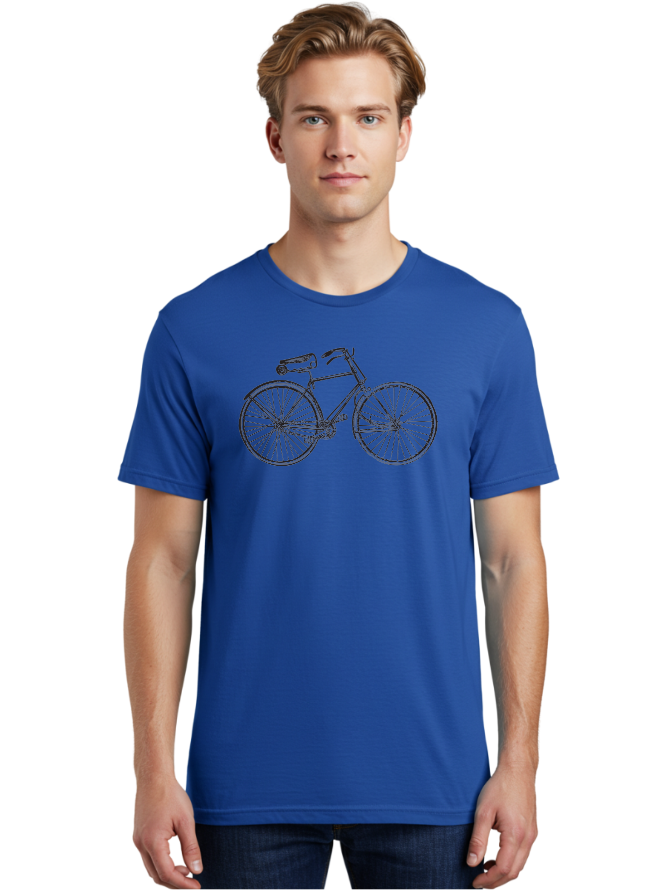 Vintage-Bicycle Men'S Graphic Tee, 100% Cotton, Comfortable Casual Summer Wear, Machine Washable, Vintage Bicycle, Penny Farthing Bike, Antique Cycle, Classic Design, Nostalgic Charm, Retro Transportation, Old-Fashioned Transportation, Aad820 24