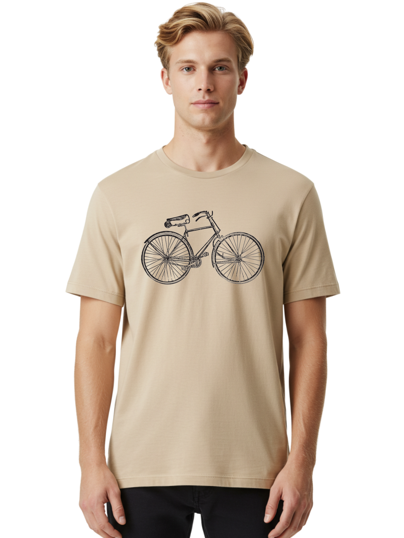 Vintage-Bicycle Men'S Graphic Tee, 100% Cotton, Comfortable Casual Summer Wear, Machine Washable, Vintage Bicycle, Penny Farthing Bike, Antique Cycle, Classic Design, Nostalgic Charm, Retro Transportation, Old-Fashioned Transportation, Aad820 12