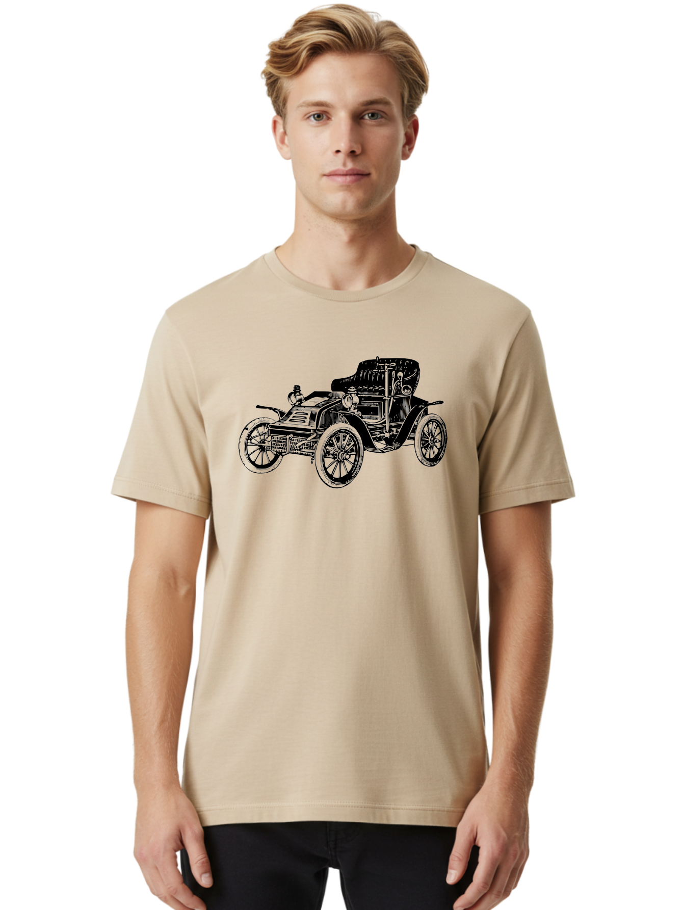 Vintage-Car-1 Men'S Graphic Tee, 100% Cotton, Comfortable Casual Summer Wear, Machine Washable, Vintage Automobile, Classic Car, Antique Vehicle, Old-Fashioned Transportation, Historic Motorcar, Nostalgic Ride, Retro Car Design, Old Car Aad821 25
