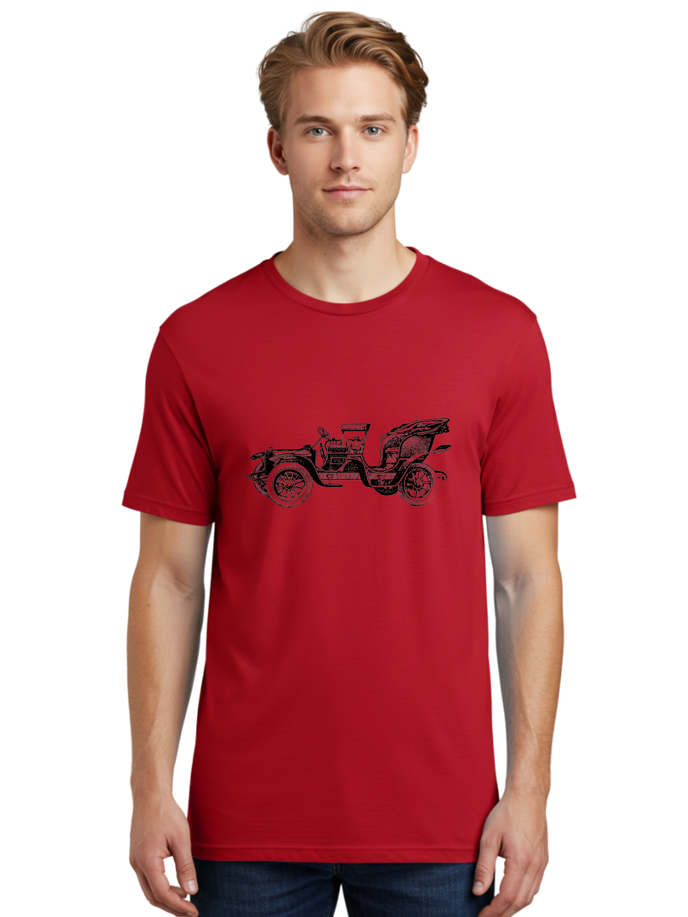 Vintage-Car-2 Men'S Graphic Tee, 100% Cotton, Comfortable Casual Summer Wear, Machine Washable, Vintage Car, Antique Automobile, Classic Vehicle, Old Fashioned Car, Retro Transportation, Nostalgic Ride, Open Top Car, Early 20Th Century, Aad822 6