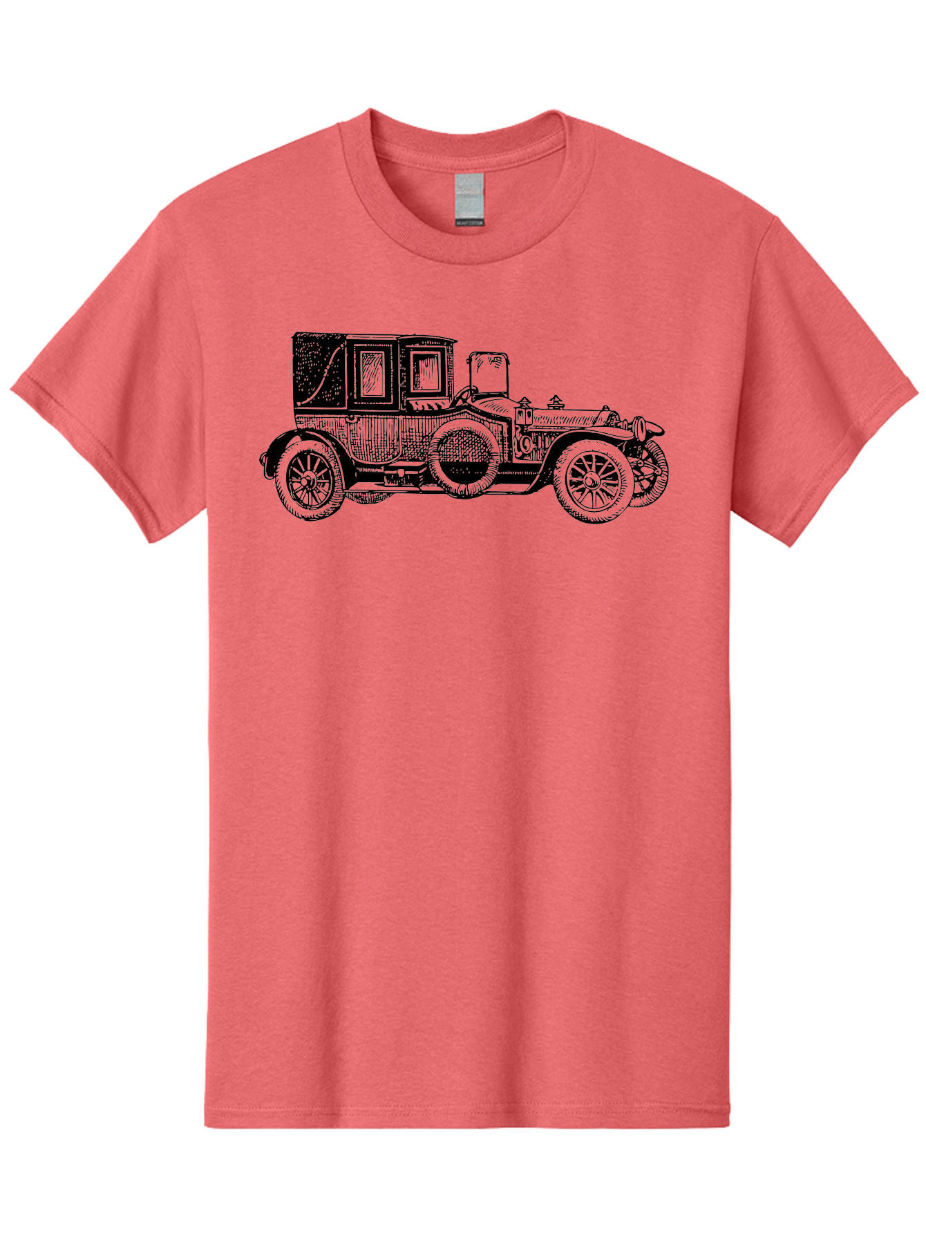 Vintage-Car-3 Men'S Graphic Tee, 100% Cotton, Comfortable Casual Summer Wear, Machine Washable, Vintage Car, Classic Automobile, Retro Vehicle, 1920 Ford Model T, Touring Car, Antique Car, Historical Vehicle, Old Car, Ford Model T Aad823 3