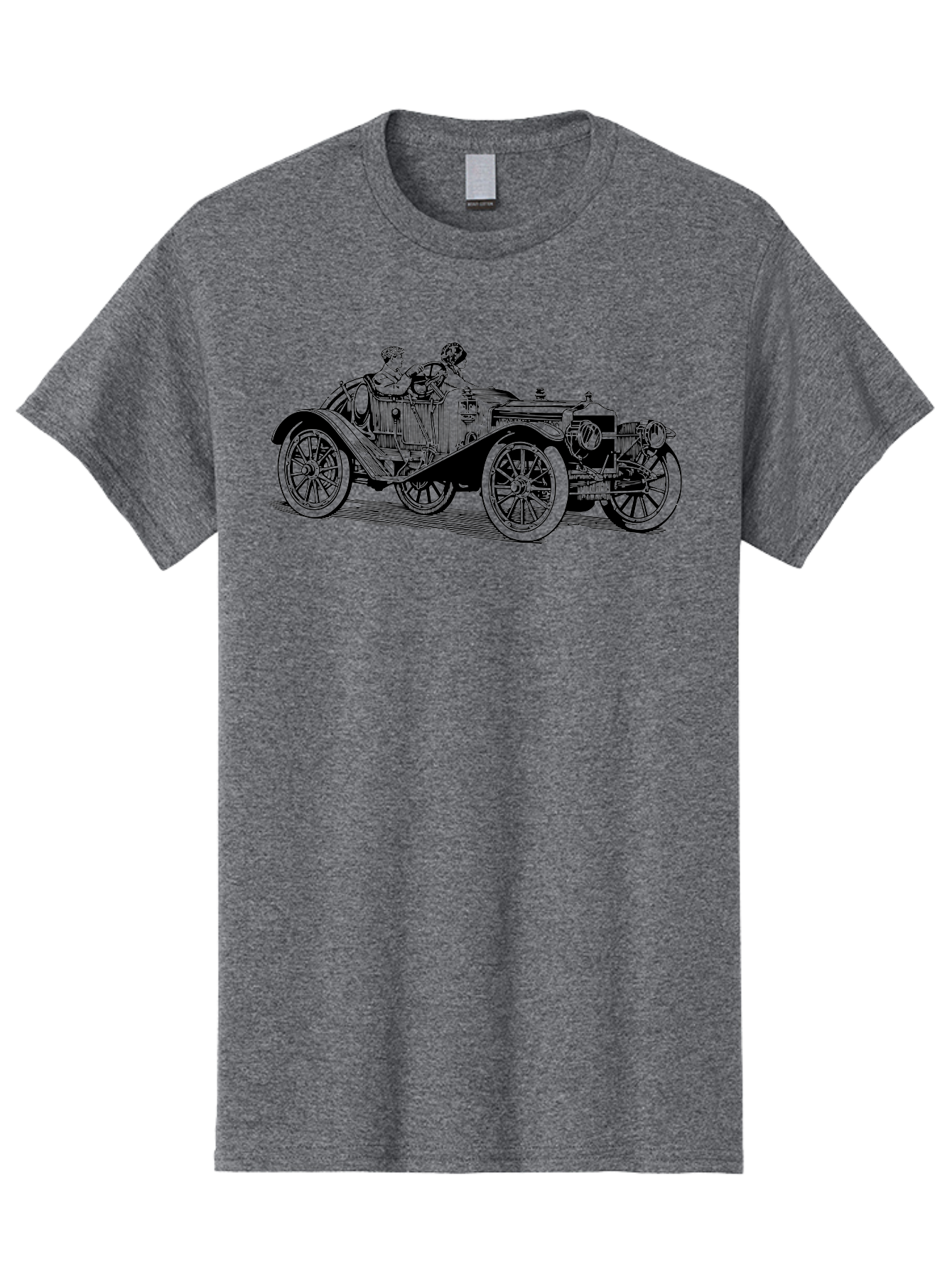 Vintage-Car-4 Men'S Graphic Tee, 100% Cotton, Comfortable Casual Summer Wear, Machine Washable, Vintage Car, Antique Automobile, Classic Vehicle, Retro Transportation, Old-Fashioned Car, Two People Riding Aad824 29