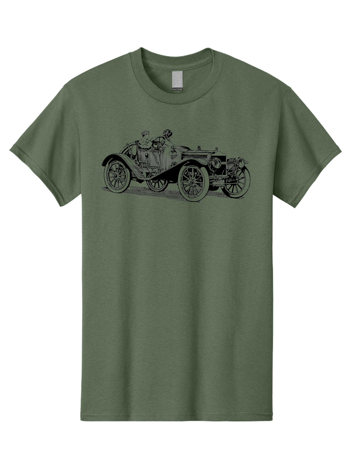 Vintage-Car-4 Men'S Graphic Tee, 100% Cotton, Comfortable Casual Summer Wear, Machine Washable, Vintage Car, Antique Automobile, Classic Vehicle, Retro Transportation, Old-Fashioned Car, Two People Riding Aad824 19