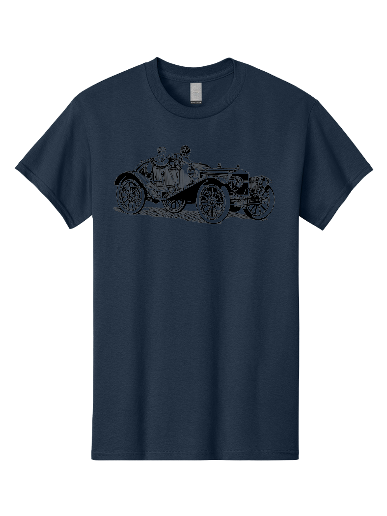 Vintage-Car-4 Men'S Graphic Tee, 100% Cotton, Comfortable Casual Summer Wear, Machine Washable, Vintage Car, Antique Automobile, Classic Vehicle, Retro Transportation, Old-Fashioned Car, Two People Riding Aad824 11