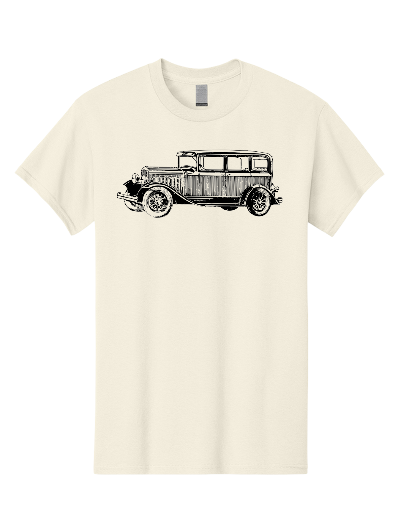 Vintage-Car-5 Men'S Graphic Tee, 100% Cotton, Comfortable Casual Summer Wear, Machine Washable, Classic Car, Vintage Automobile, Antique Vehicle, Retro Transportation, Old-Fashioned, Wooden Paneling, Spoked Wheels, Nostalgic Aad825 3