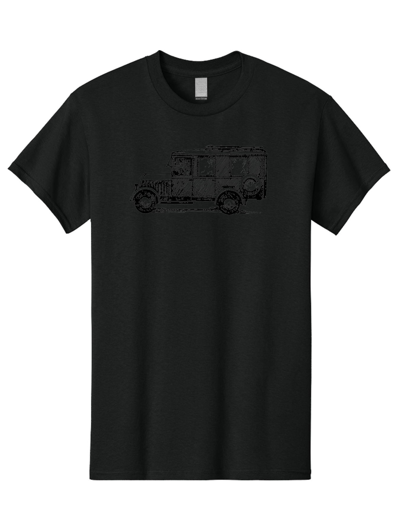 Vintage-Car-7 Men'S Graphic Tee, 100% Cotton, Comfortable Casual Summer Wear, Machine Washable, Vintage Car, Old Car, Classic Vehicle, Retro Automobile, Antique Car, Old-Fashioned Transportation, Monochrome Illustration, Simple Design Aad827 19