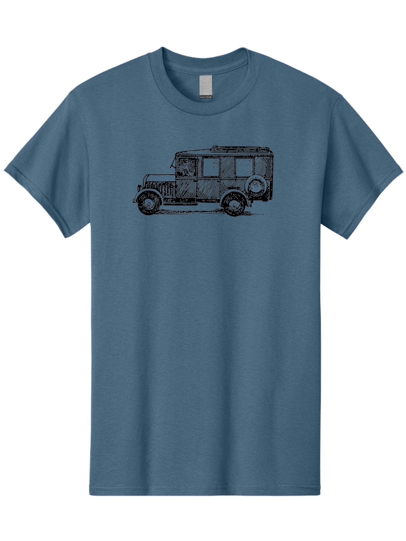 Vintage-Car-7 Men'S Graphic Tee, 100% Cotton, Comfortable Casual Summer Wear, Machine Washable, Vintage Car, Old Car, Classic Vehicle, Retro Automobile, Antique Car, Old-Fashioned Transportation, Monochrome Illustration, Simple Design Aad827 7