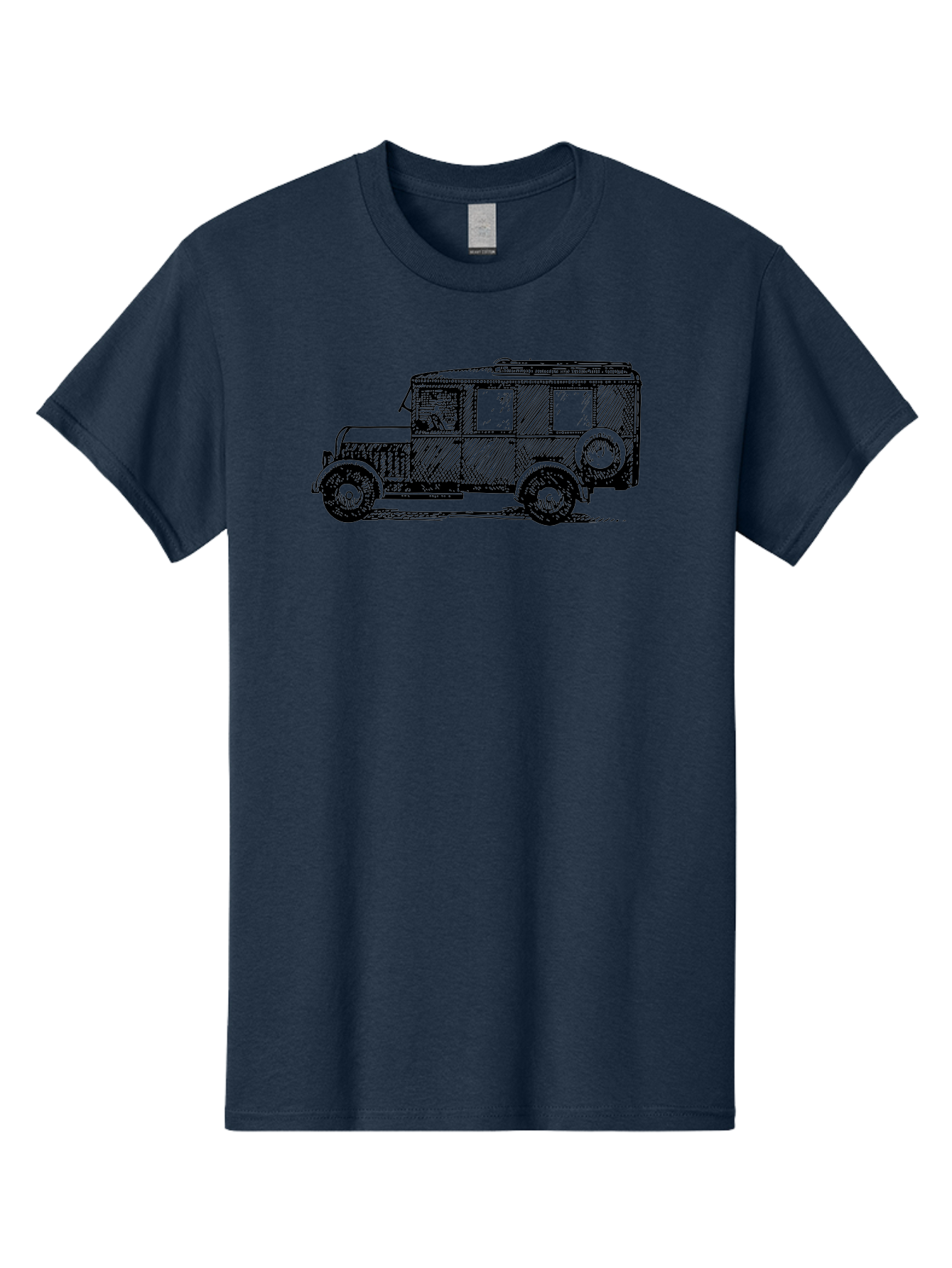 Vintage-Car-7 Men'S Graphic Tee, 100% Cotton, Comfortable Casual Summer Wear, Machine Washable, Vintage Car, Old Car, Classic Vehicle, Retro Automobile, Antique Car, Old-Fashioned Transportation, Monochrome Illustration, Simple Design Aad827 27