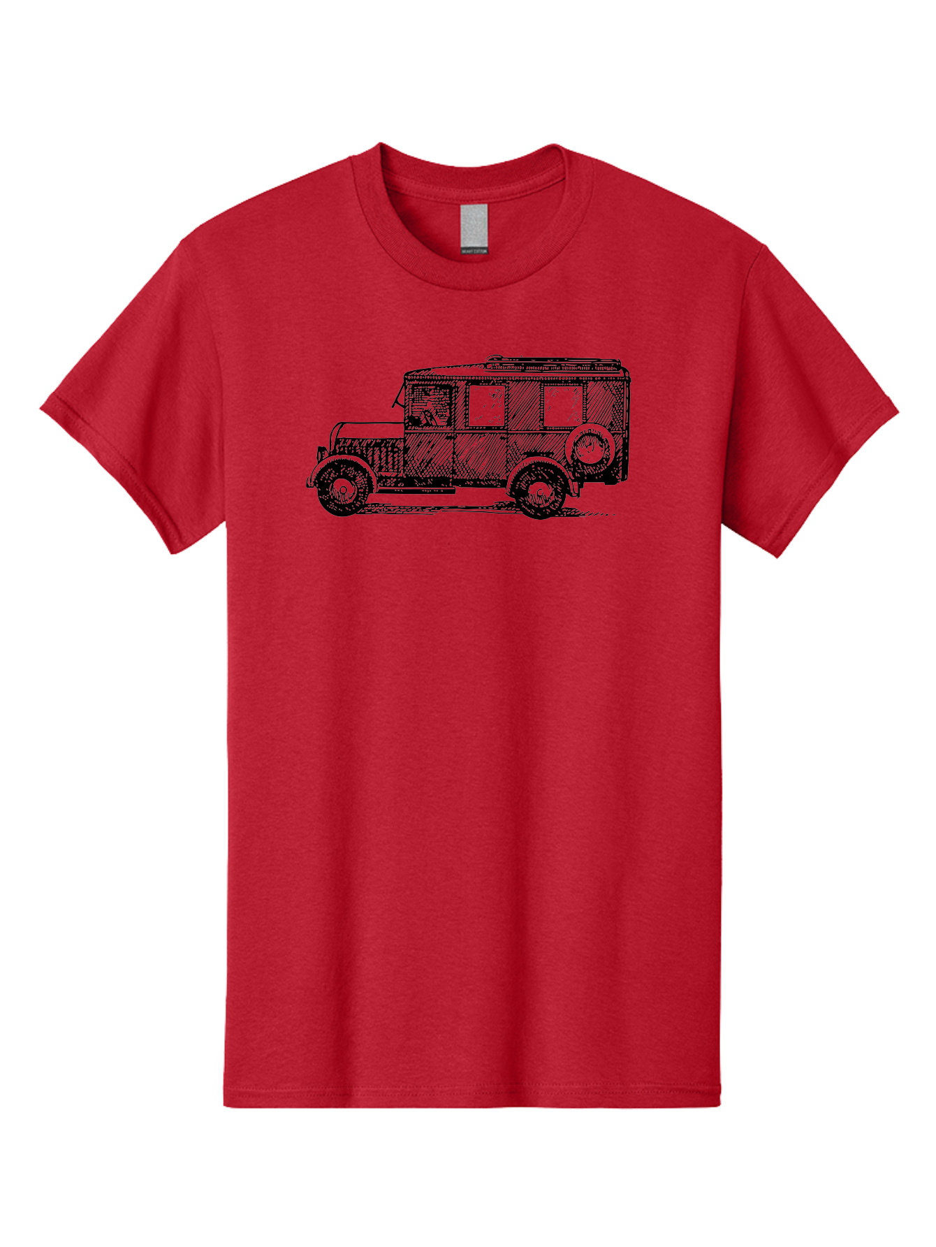 Vintage-Car-7 Men'S Graphic Tee, 100% Cotton, Comfortable Casual Summer Wear, Machine Washable, Vintage Car, Old Car, Classic Vehicle, Retro Automobile, Antique Car, Old-Fashioned Transportation, Monochrome Illustration, Simple Design Aad827 3