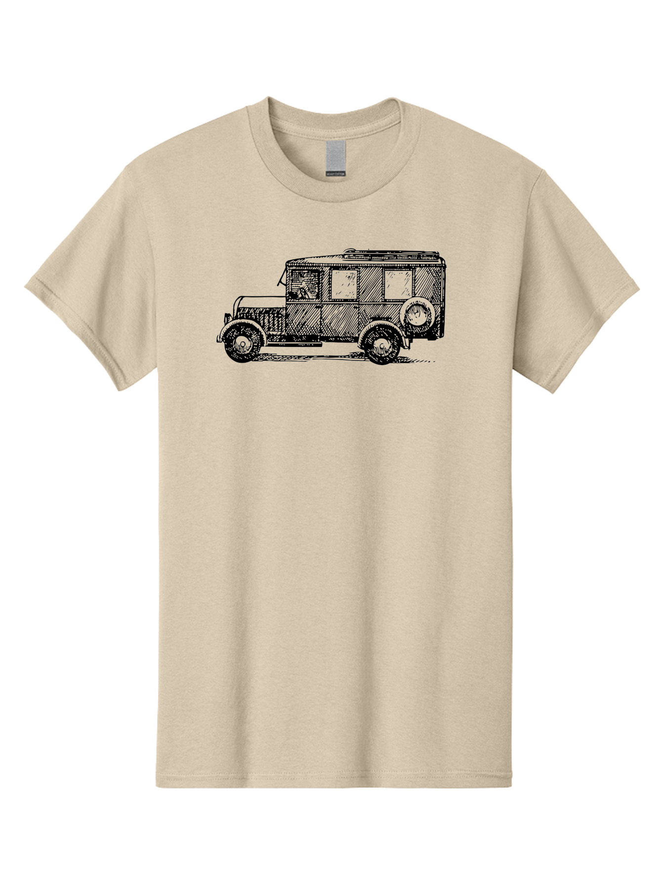 Vintage-Car-7 Men'S Graphic Tee, 100% Cotton, Comfortable Casual Summer Wear, Machine Washable, Vintage Car, Old Car, Classic Vehicle, Retro Automobile, Antique Car, Old-Fashioned Transportation, Monochrome Illustration, Simple Design Aad827 21