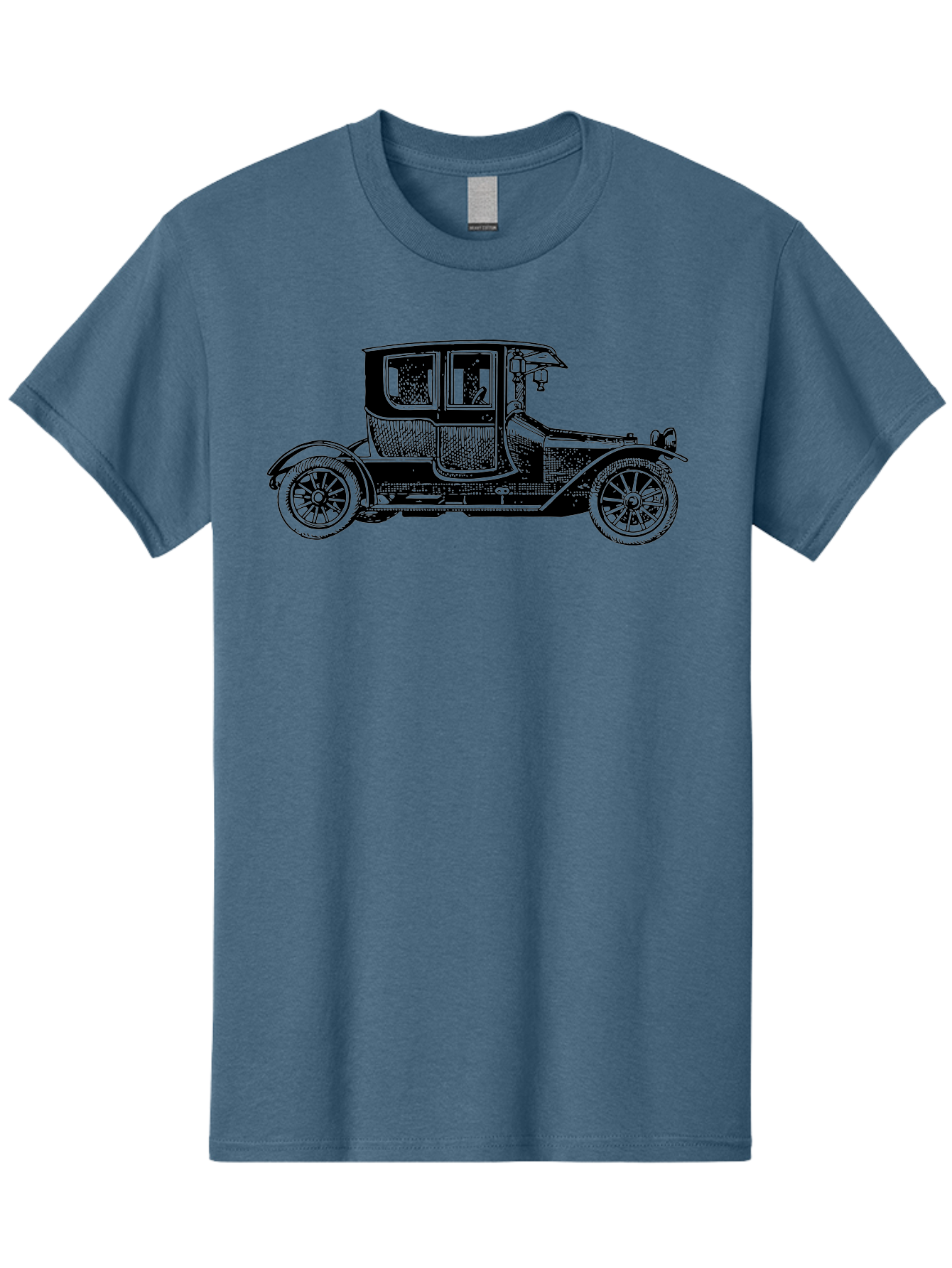 Vintage-Car-Illustration Men'S Graphic Tee, 100% Cotton, Comfortable Casual Summer Wear, Machine Washable, Vintage Automobile, Classic Car, Antique Vehicle, Old-Fashioned Transportation, Retro Car Design, Historical Vehicle, Old Car Aad828 9