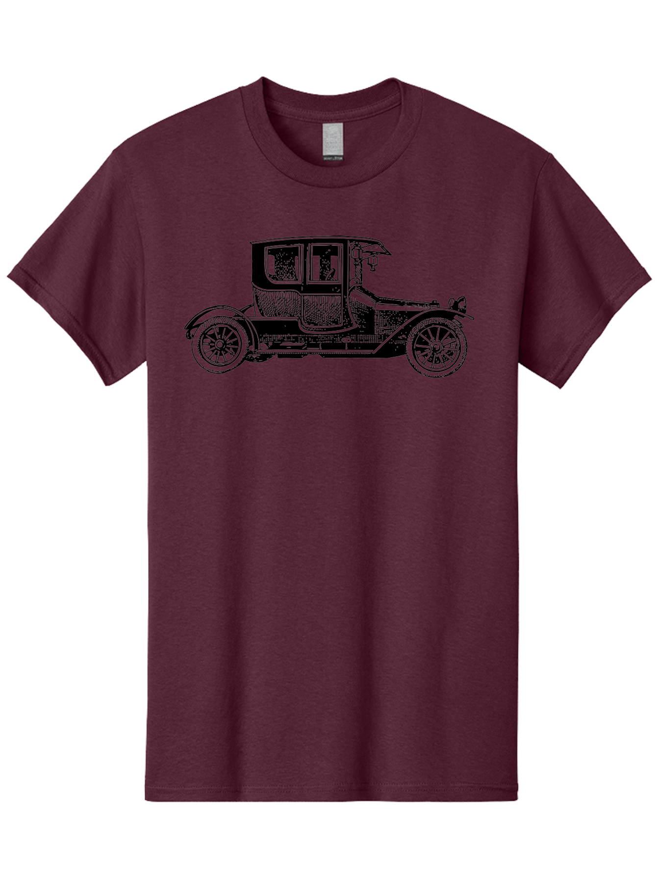 Vintage-Car-Illustration Men'S Graphic Tee, 100% Cotton, Comfortable Casual Summer Wear, Machine Washable, Vintage Automobile, Classic Car, Antique Vehicle, Old-Fashioned Transportation, Retro Car Design, Historical Vehicle, Old Car Aad828 21
