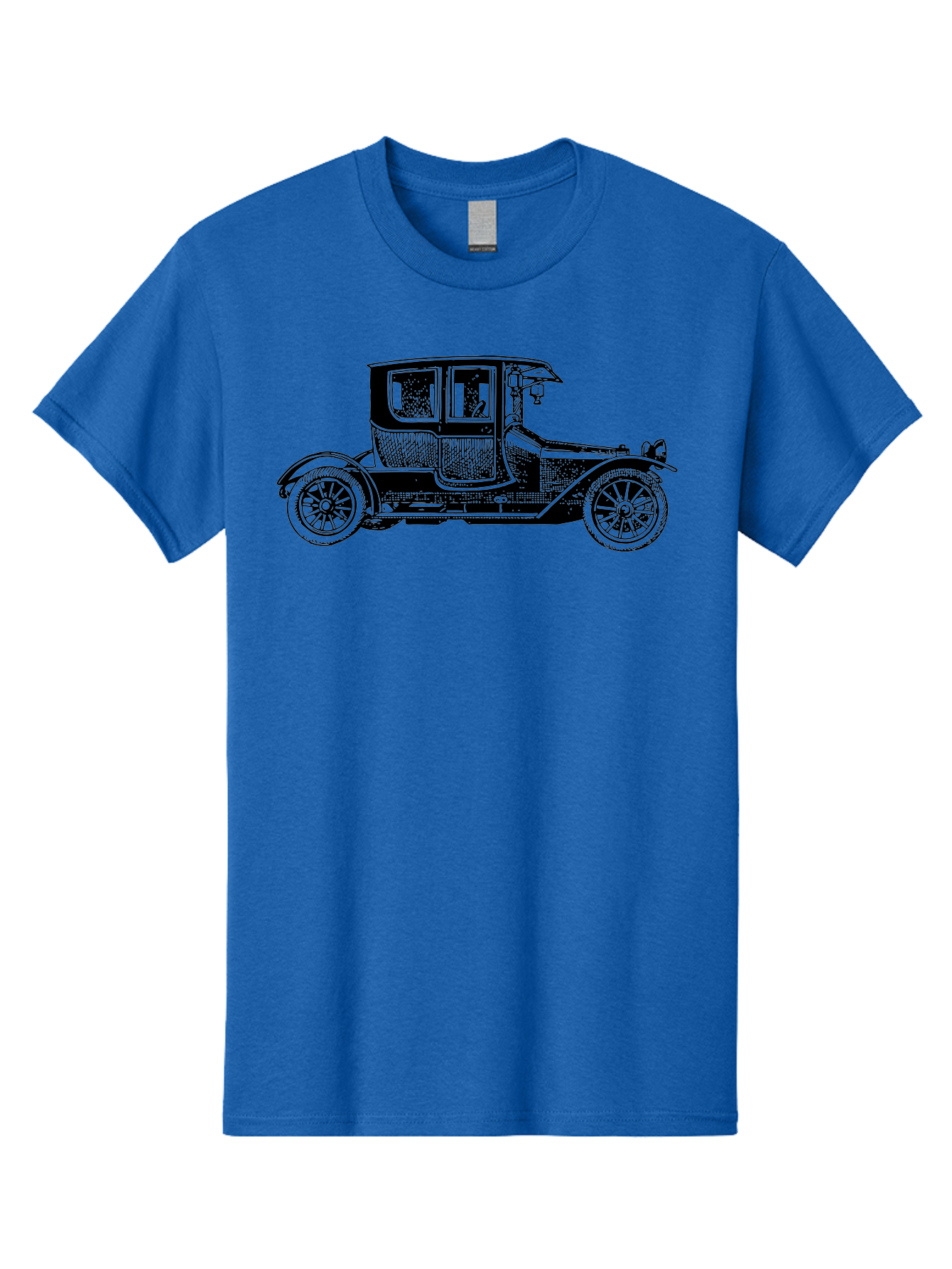 Vintage-Car-Illustration Men'S Graphic Tee, 100% Cotton, Comfortable Casual Summer Wear, Machine Washable, Vintage Automobile, Classic Car, Antique Vehicle, Old-Fashioned Transportation, Retro Car Design, Historical Vehicle, Old Car Aad828 3